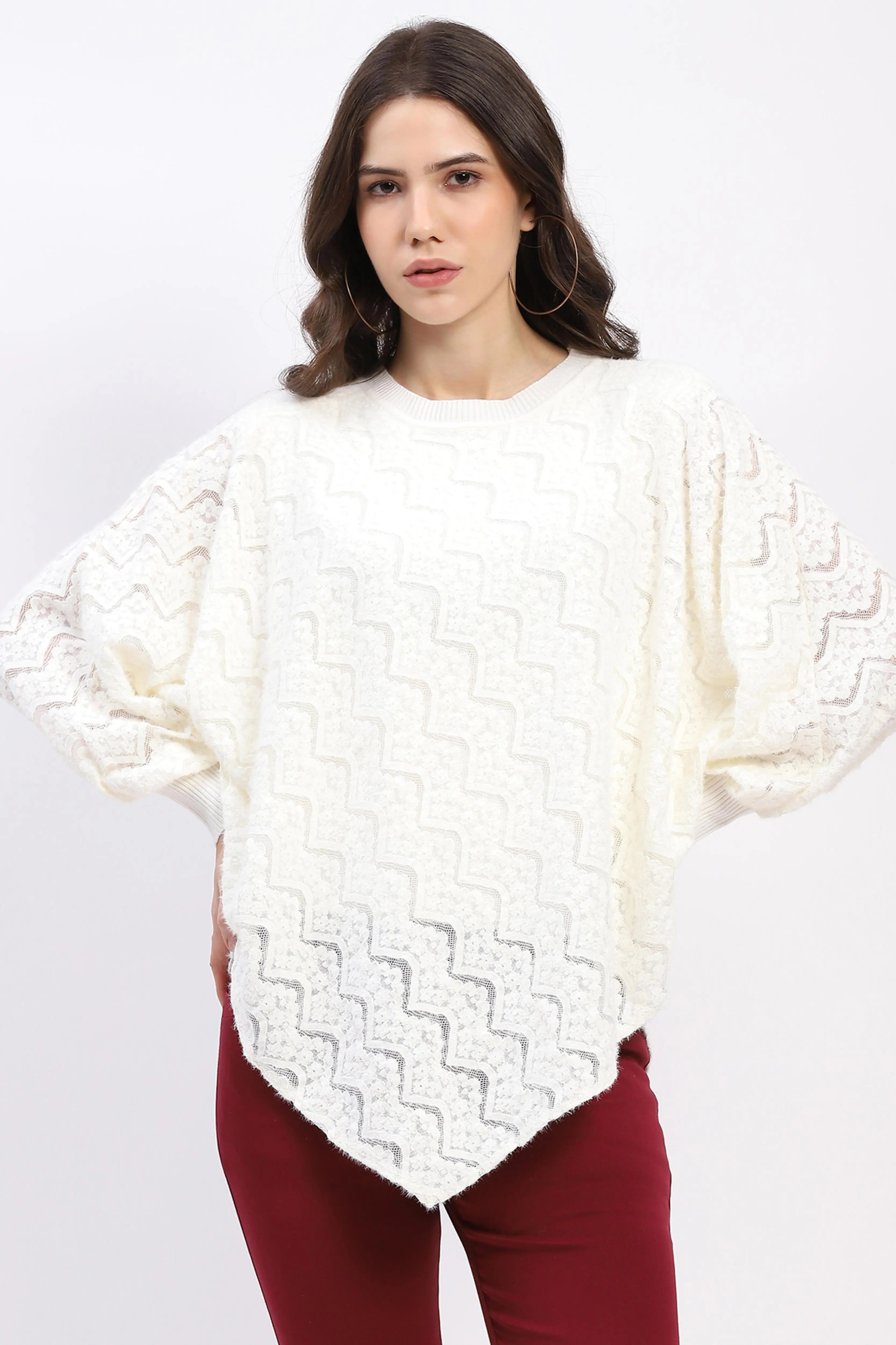 Lace Winter Poncho Top - Global Republic