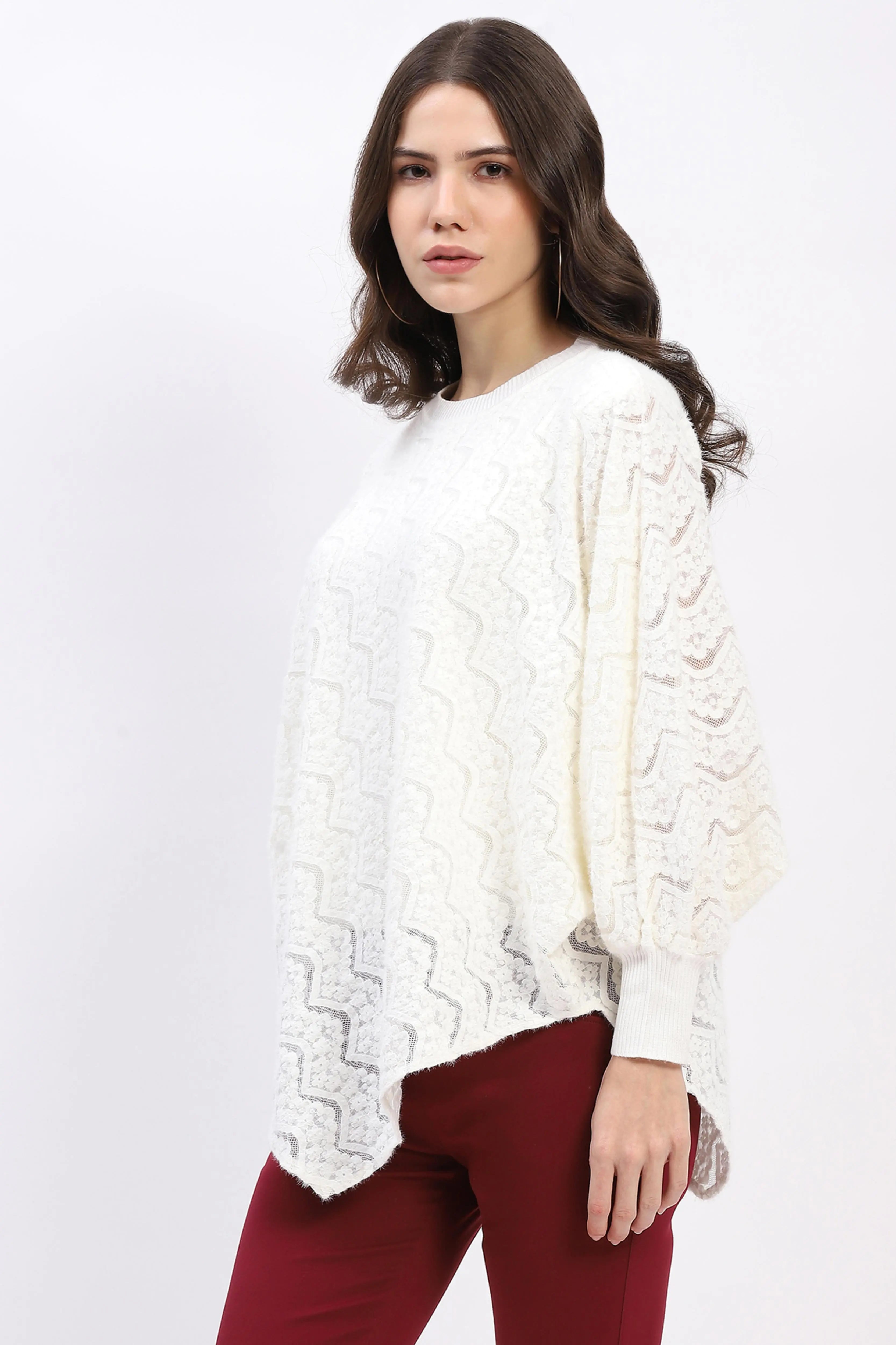 Lace Winter Poncho Top - Global Republic