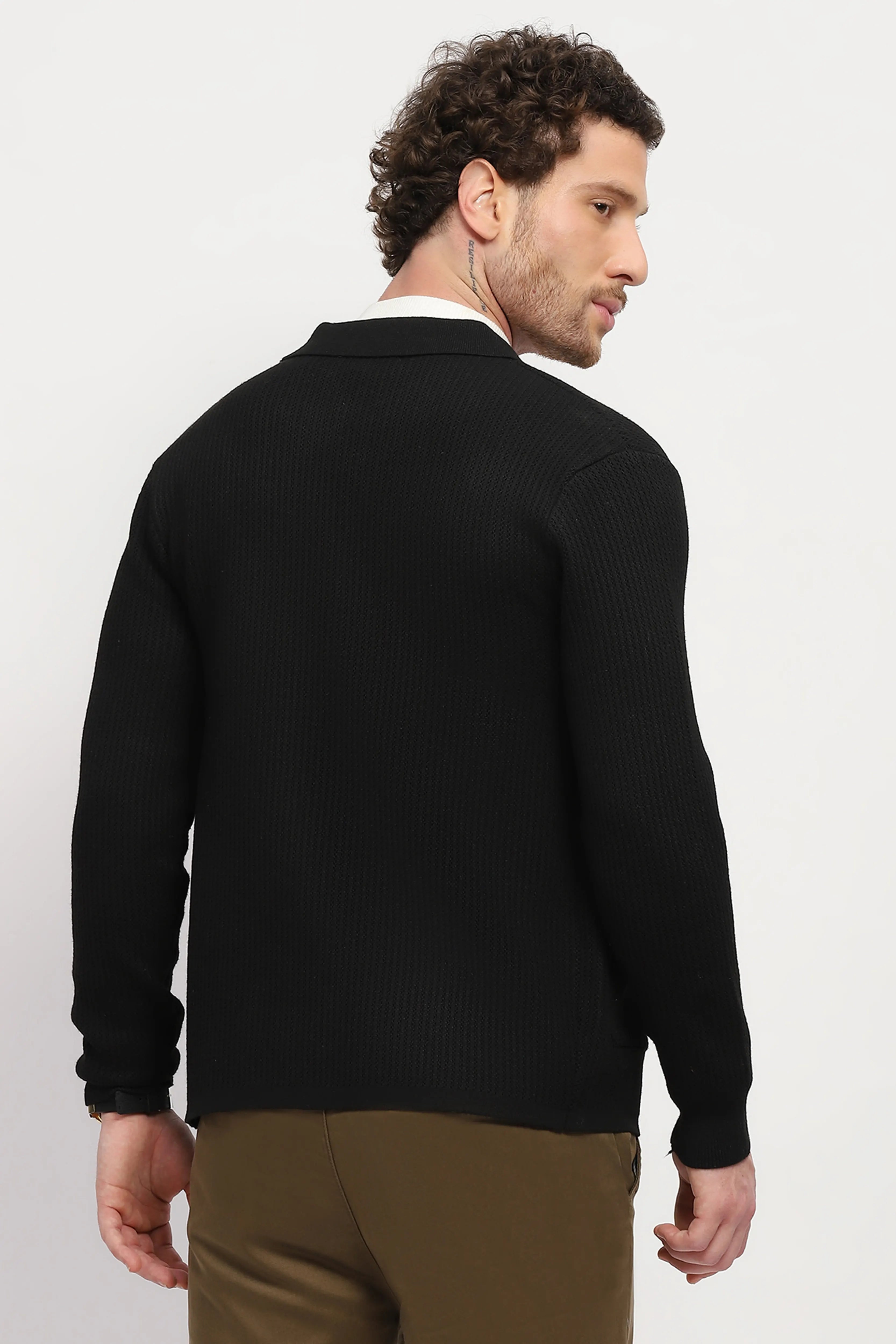 Solid Textured Winter Shacket