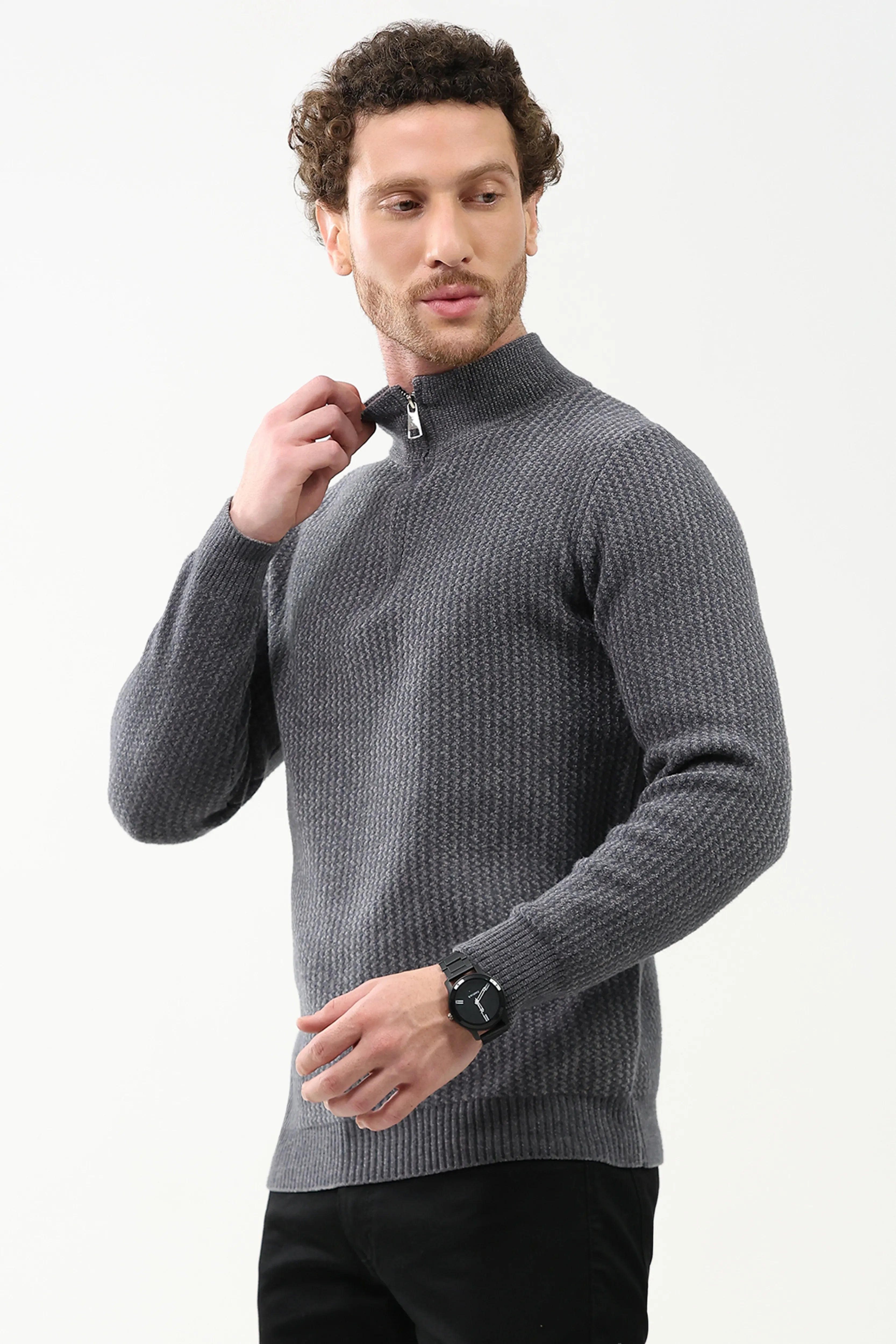 Woven Pattern Winter Pullover
