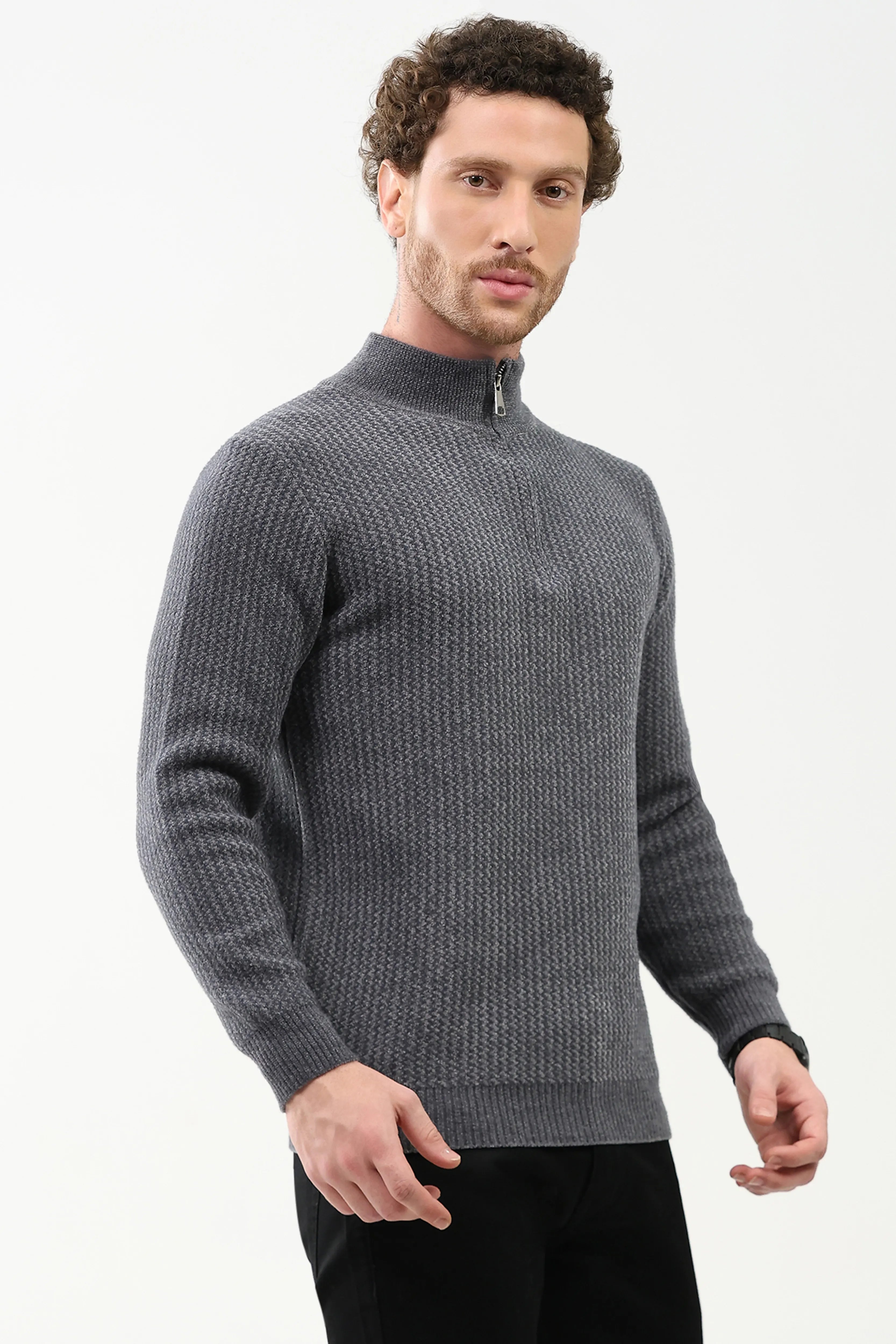 Woven Pattern Winter Pullover