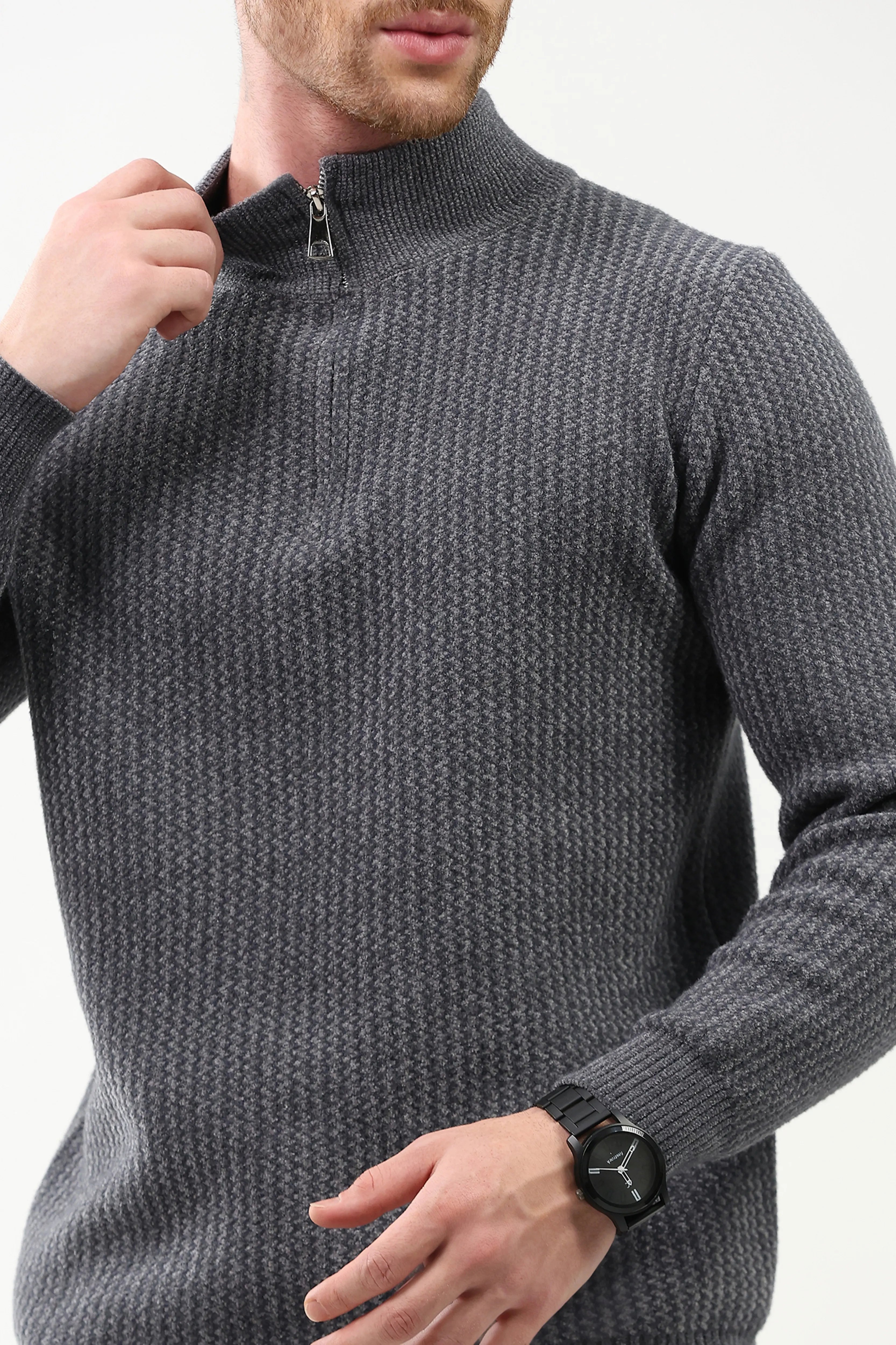 Woven Pattern Winter Pullover - Global Republic