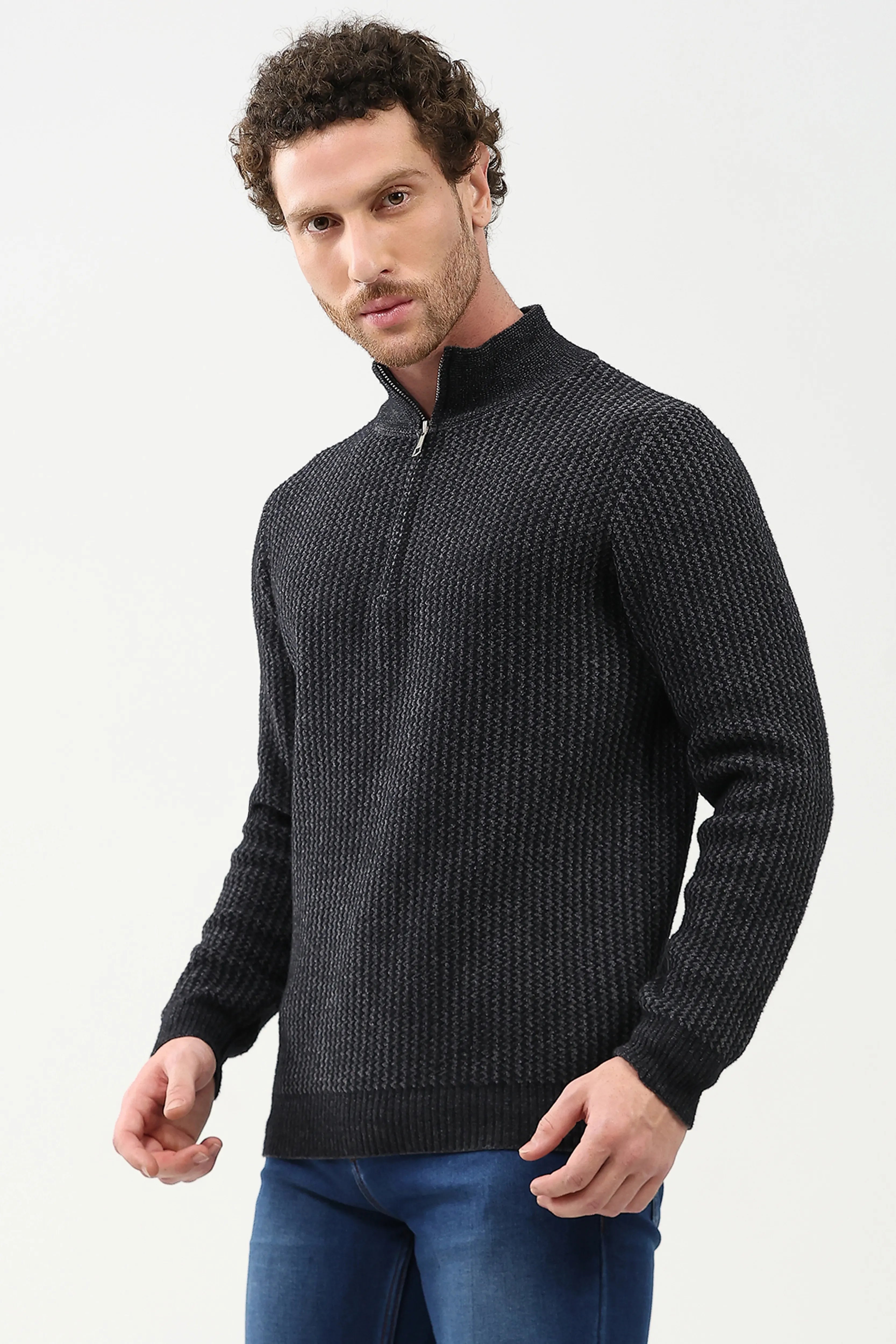 Woven Pattern Winter Pullover