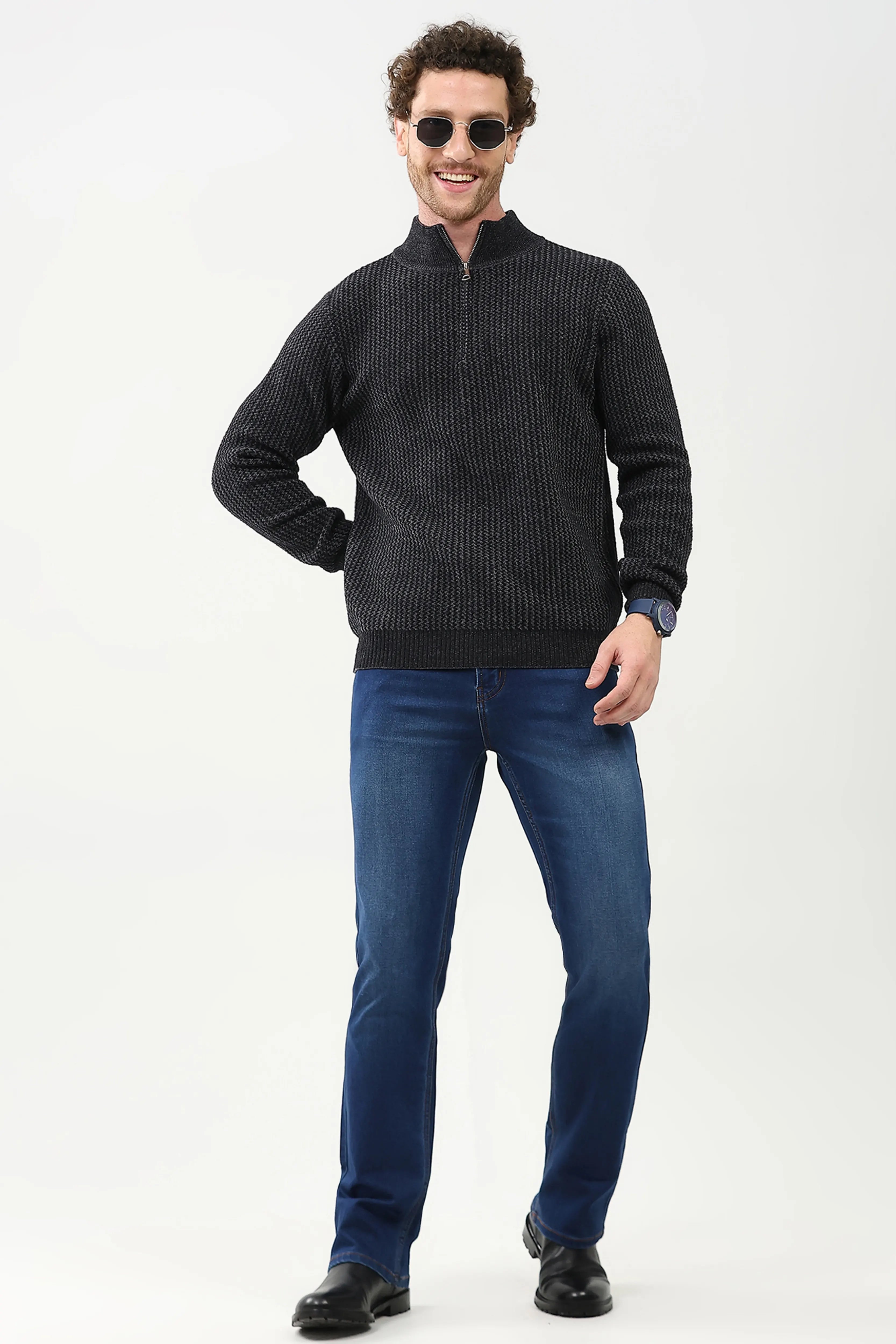 Woven Pattern Winter Pullover - Global Republic