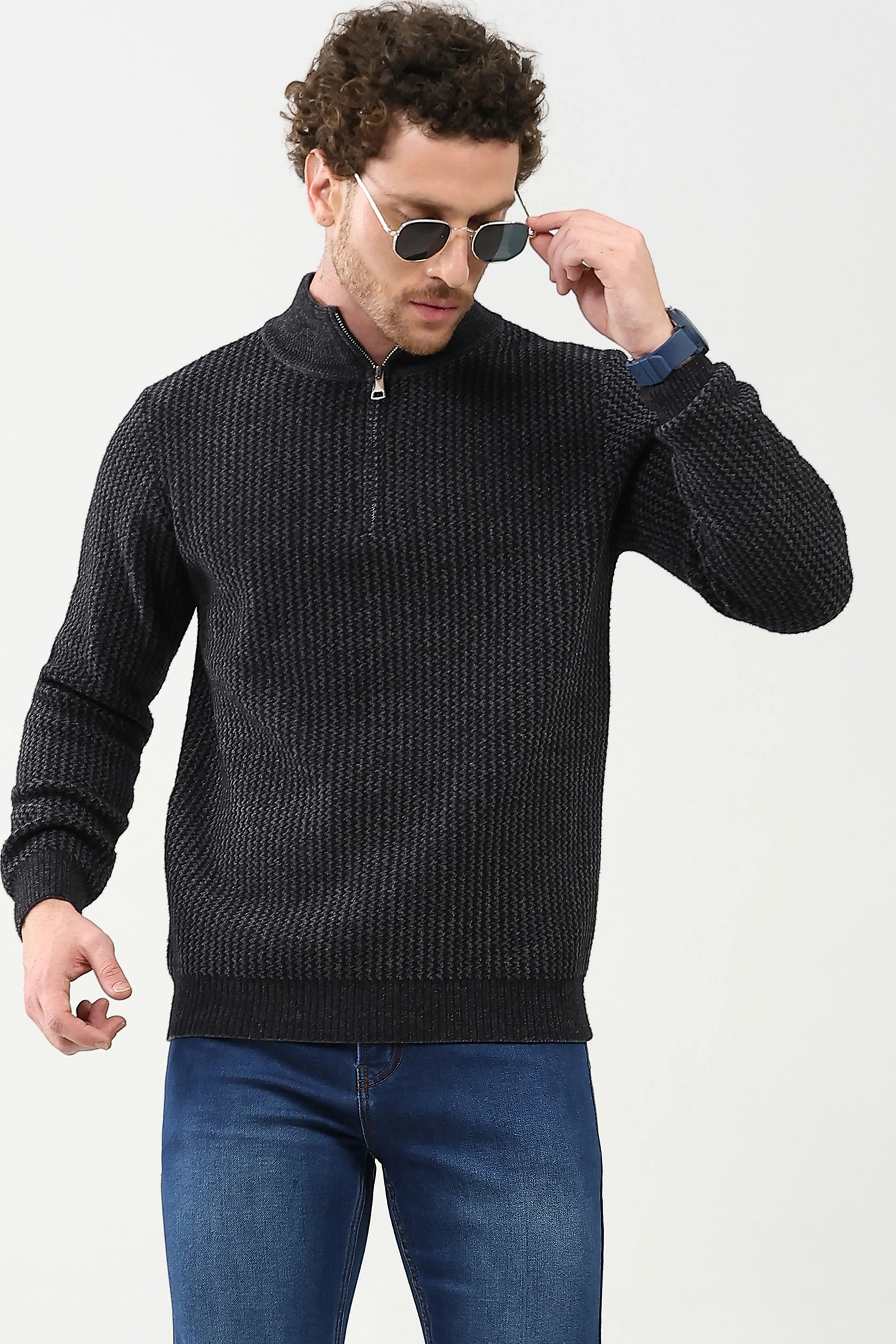 Woven Pattern Winter Pullover - Global Republic