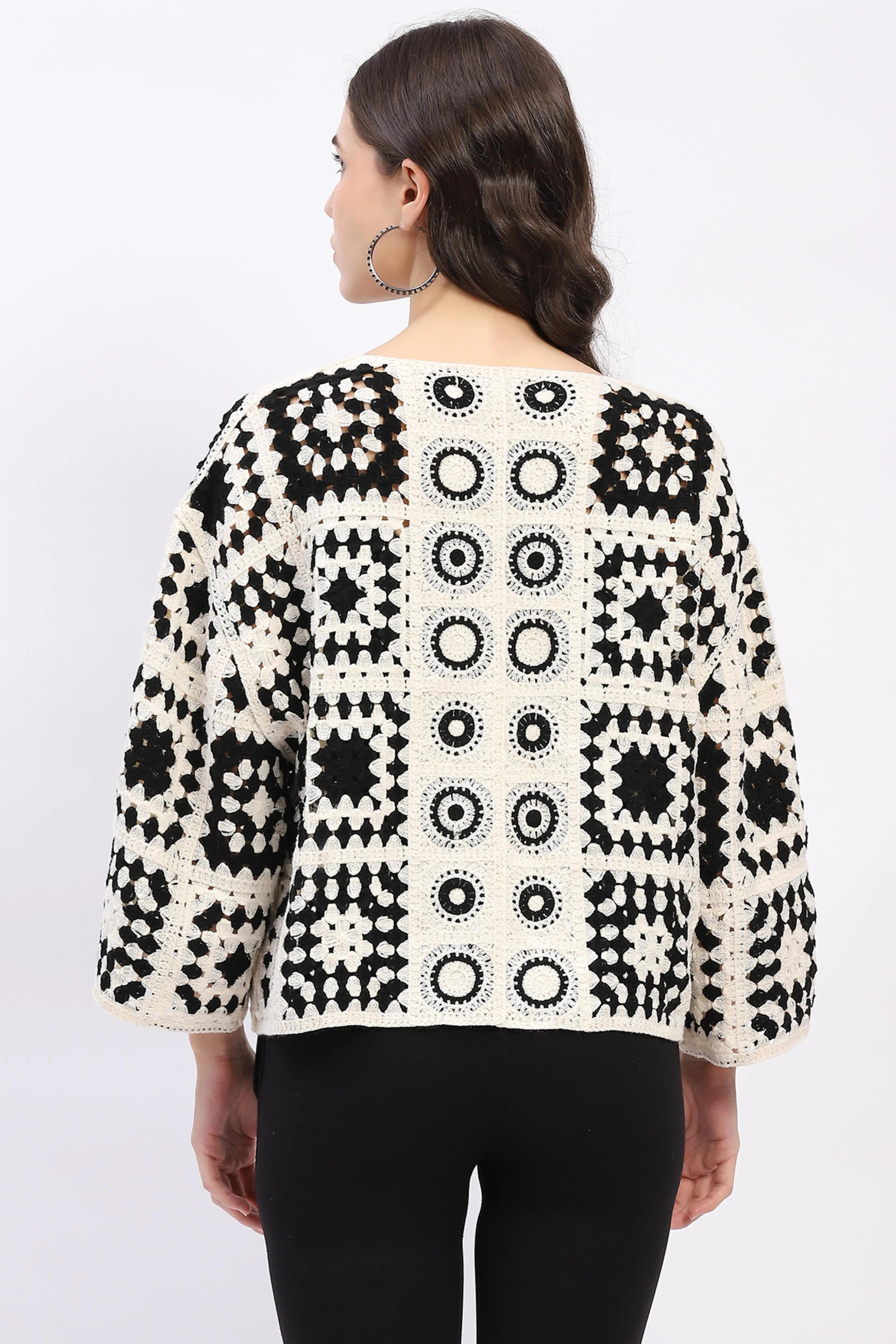 Geometric Crochet Shrug - Global Republic