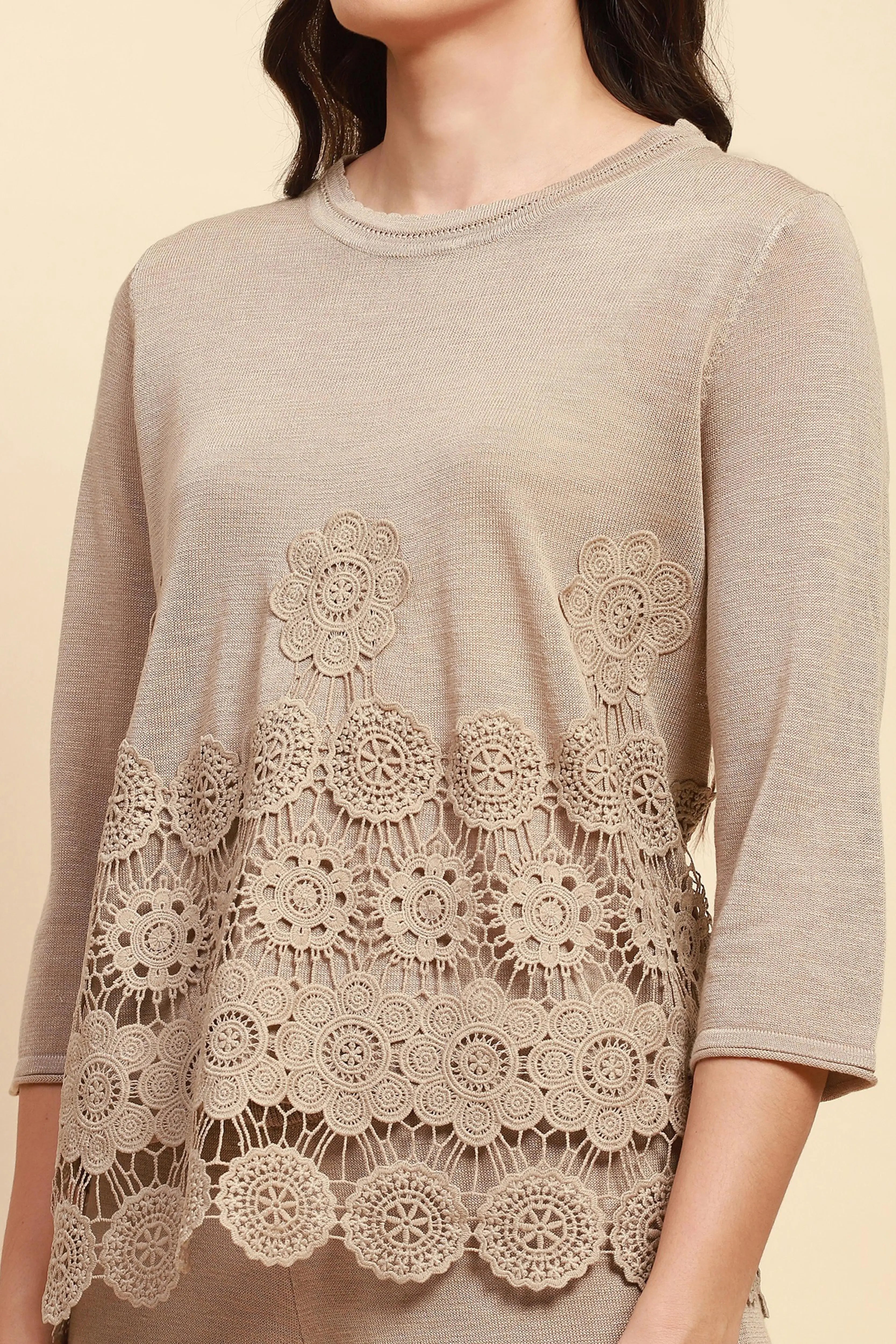 Beige Viscose Relaxed Fit Co-ord Sets - Global Republic