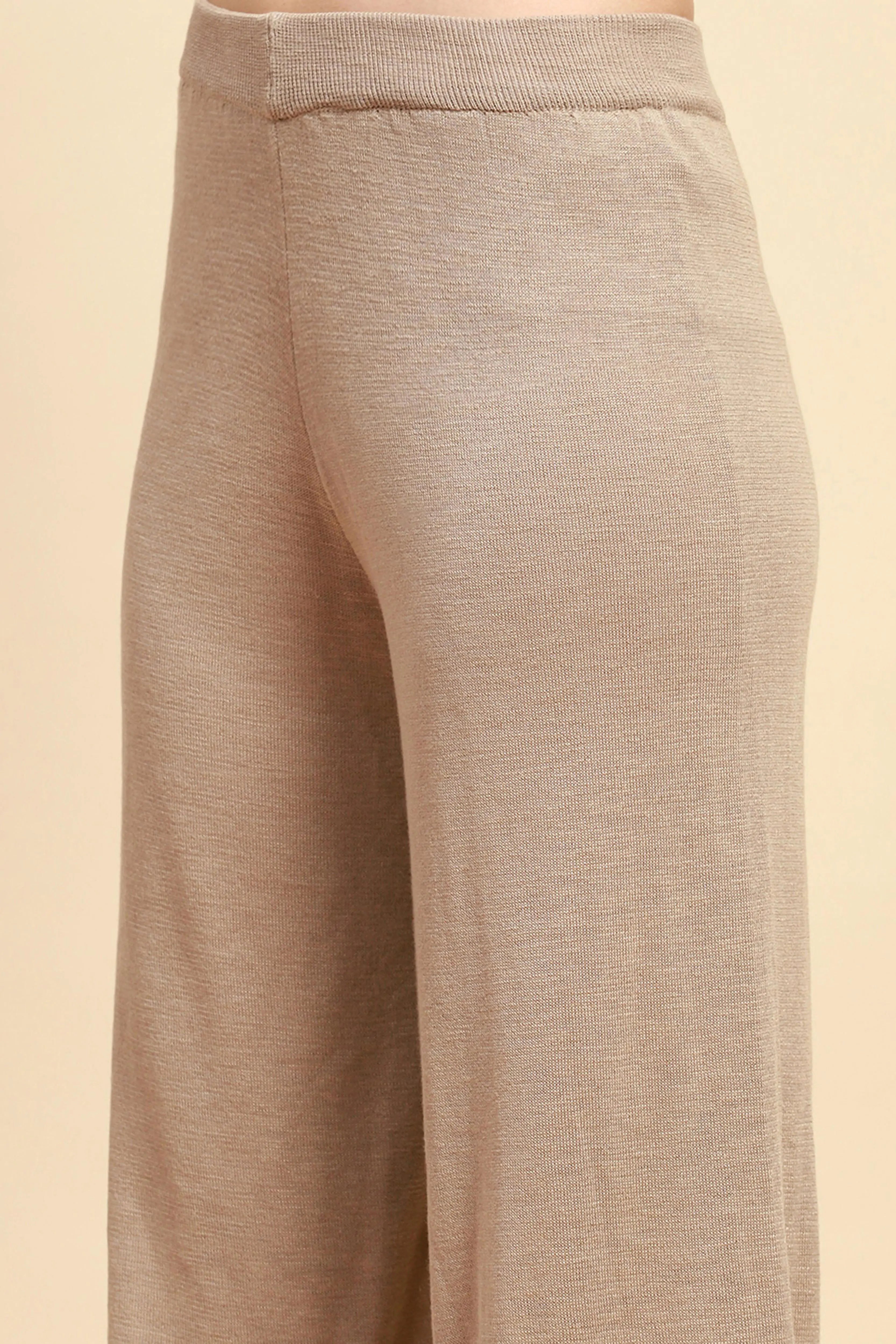 Beige Viscose Relaxed Fit Co-ord Sets - Global Republic