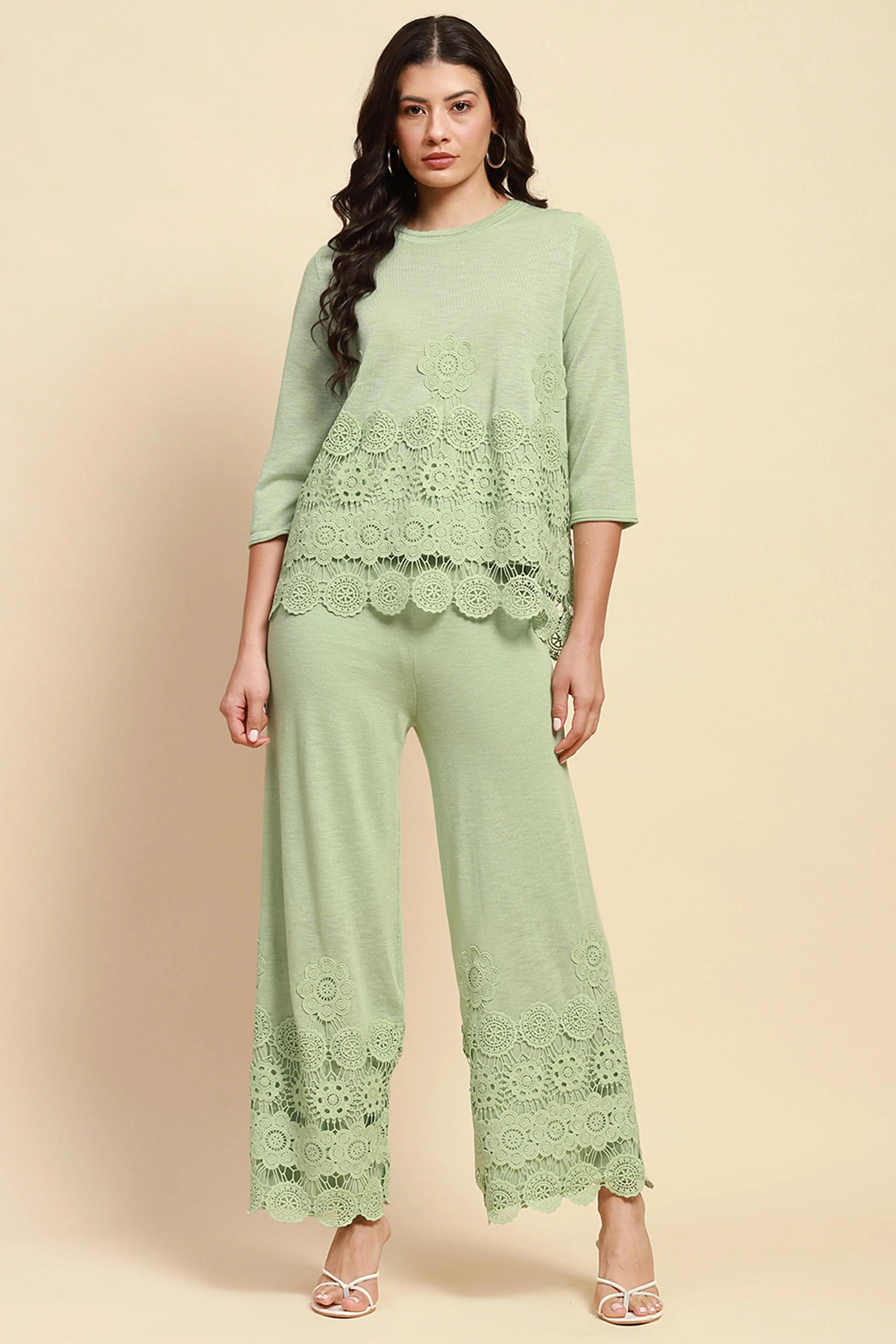 Green Viscose Relaxed Fit Co-ord Sets - Global Republic