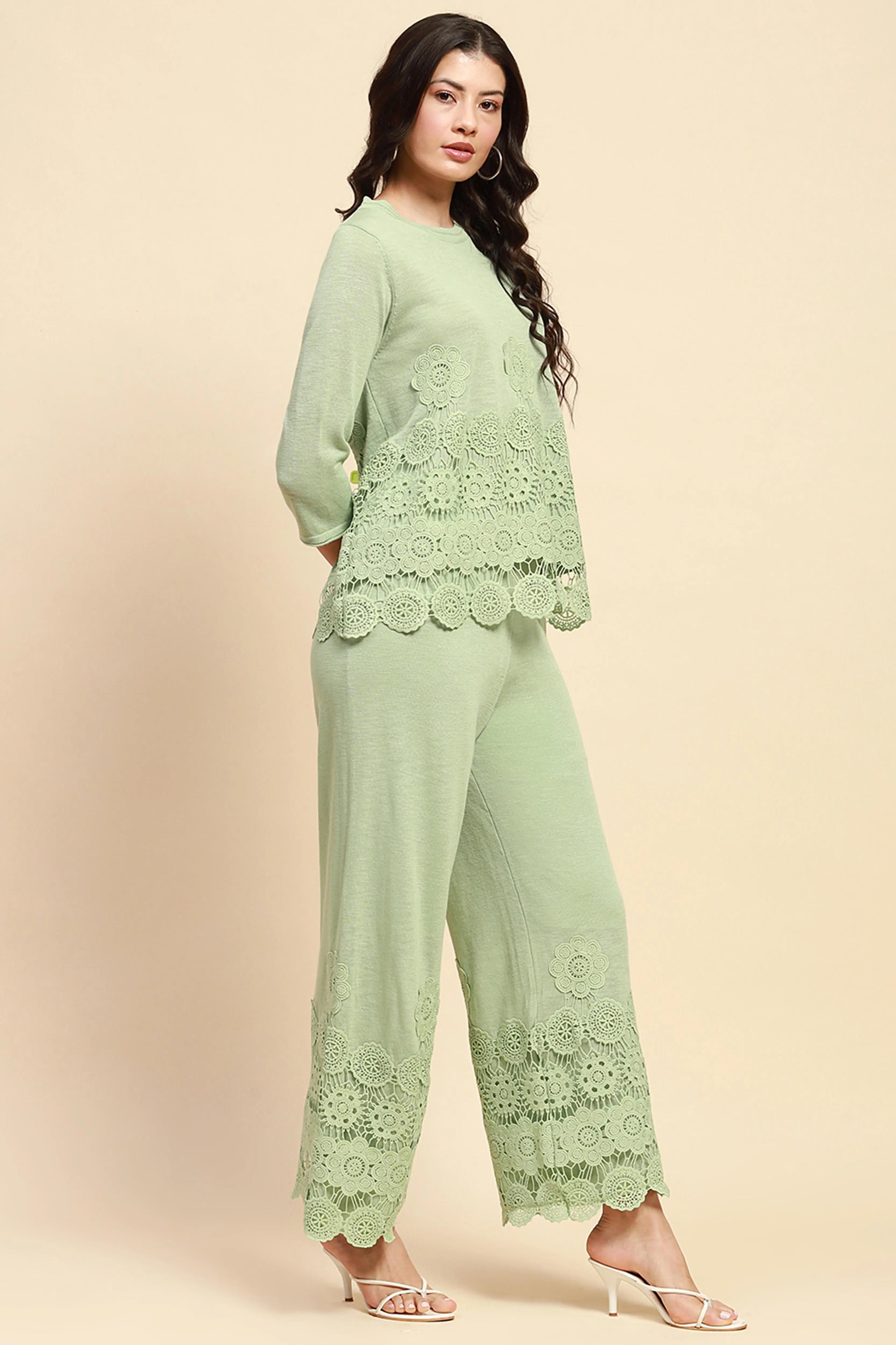 Green Viscose Relaxed Fit Co-ord Sets - Global Republic