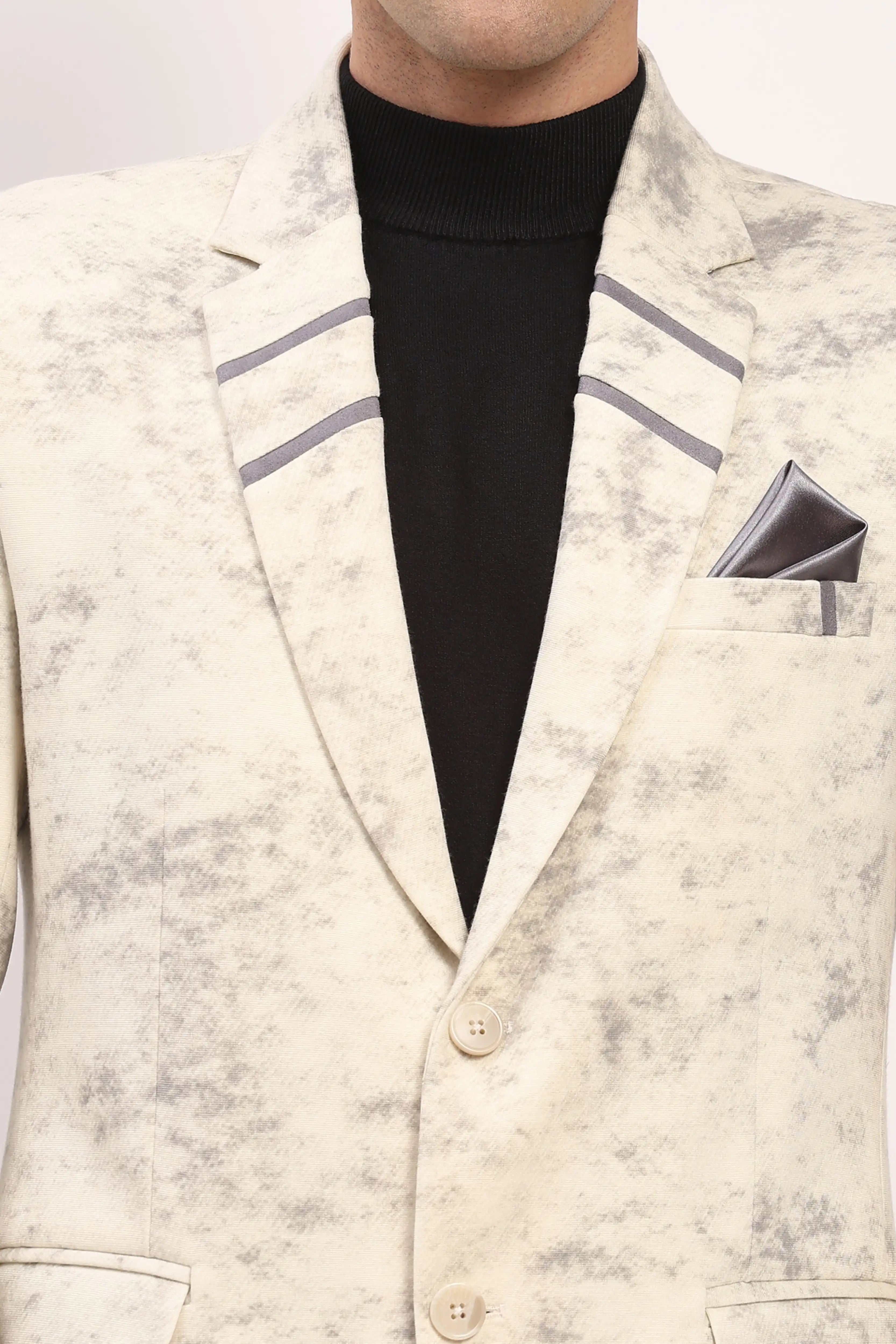 Cream Marble Effect Coat