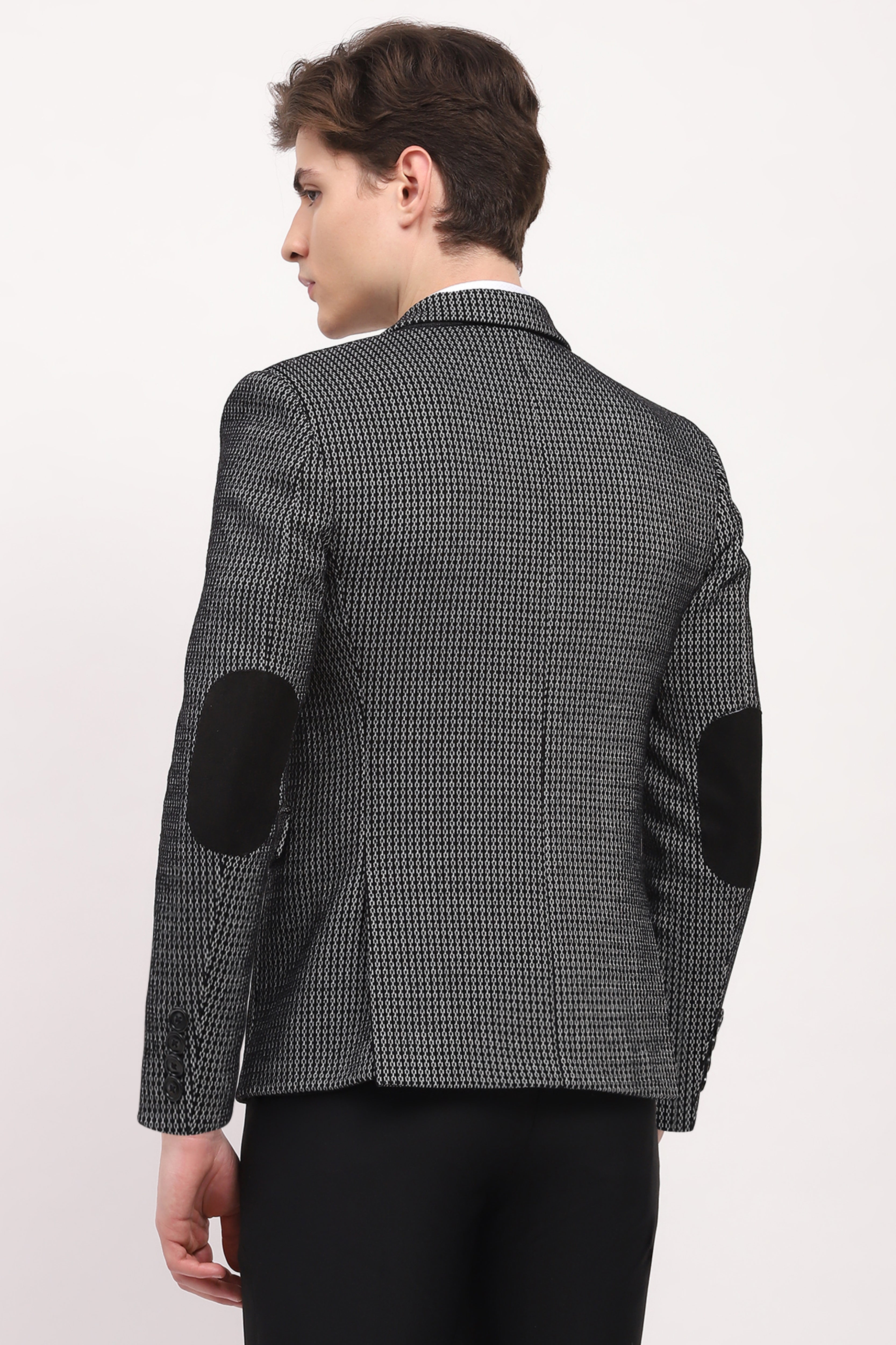 Black Tailored Elbow Patch Coat