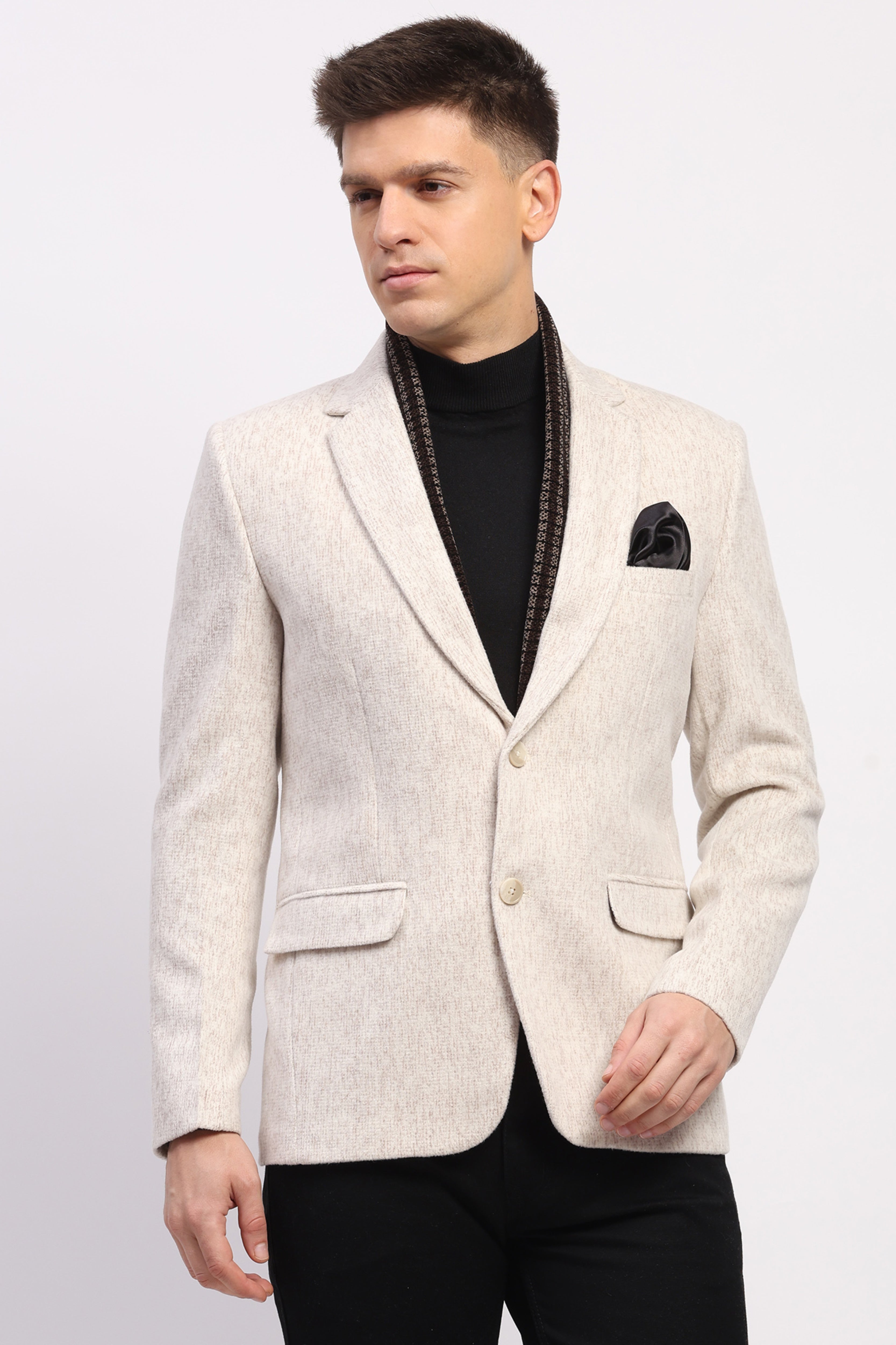 Detachable Muffler Wool-Blend Coat
