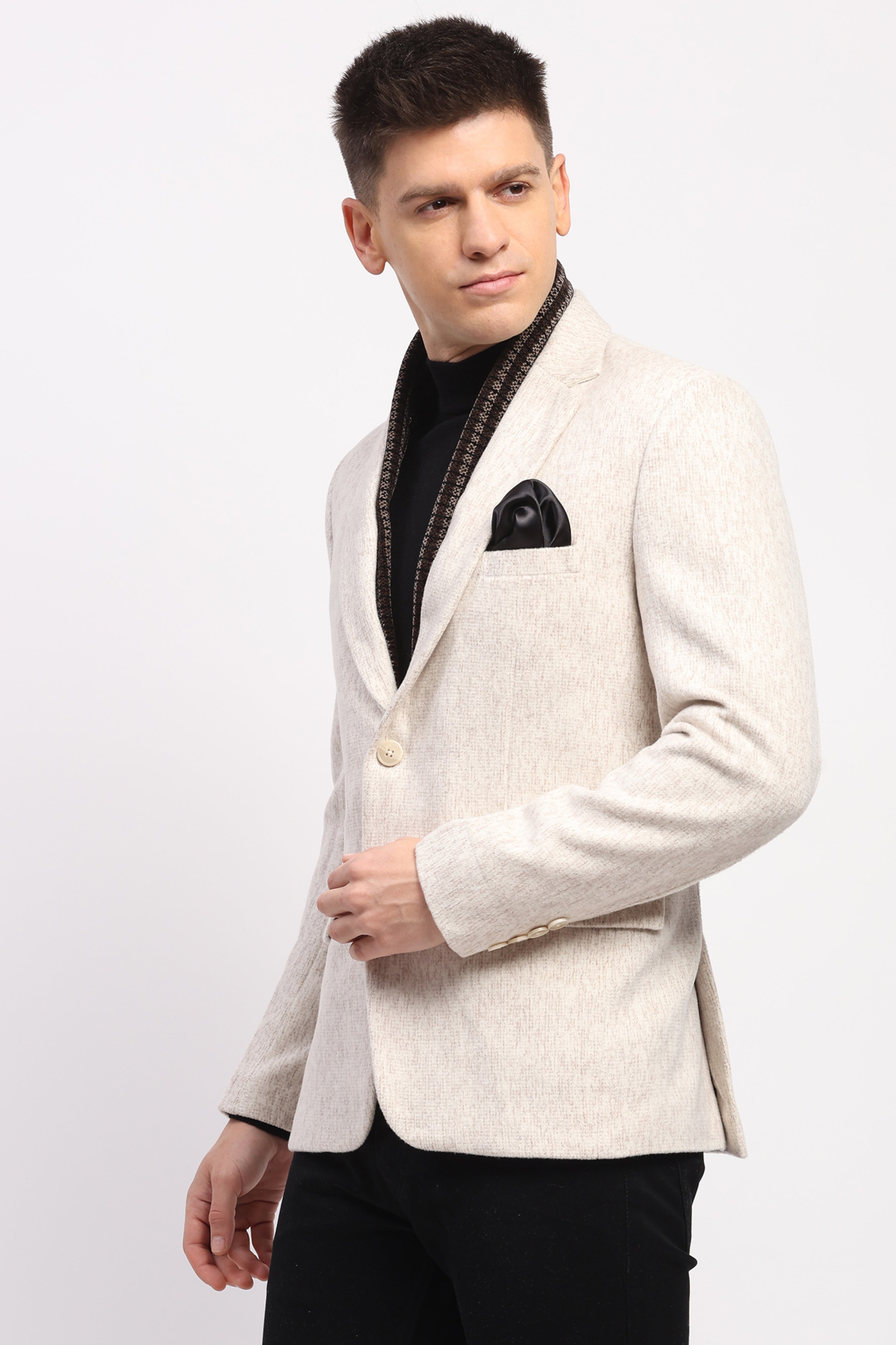 Detachable Muffler Wool-Blend Coat