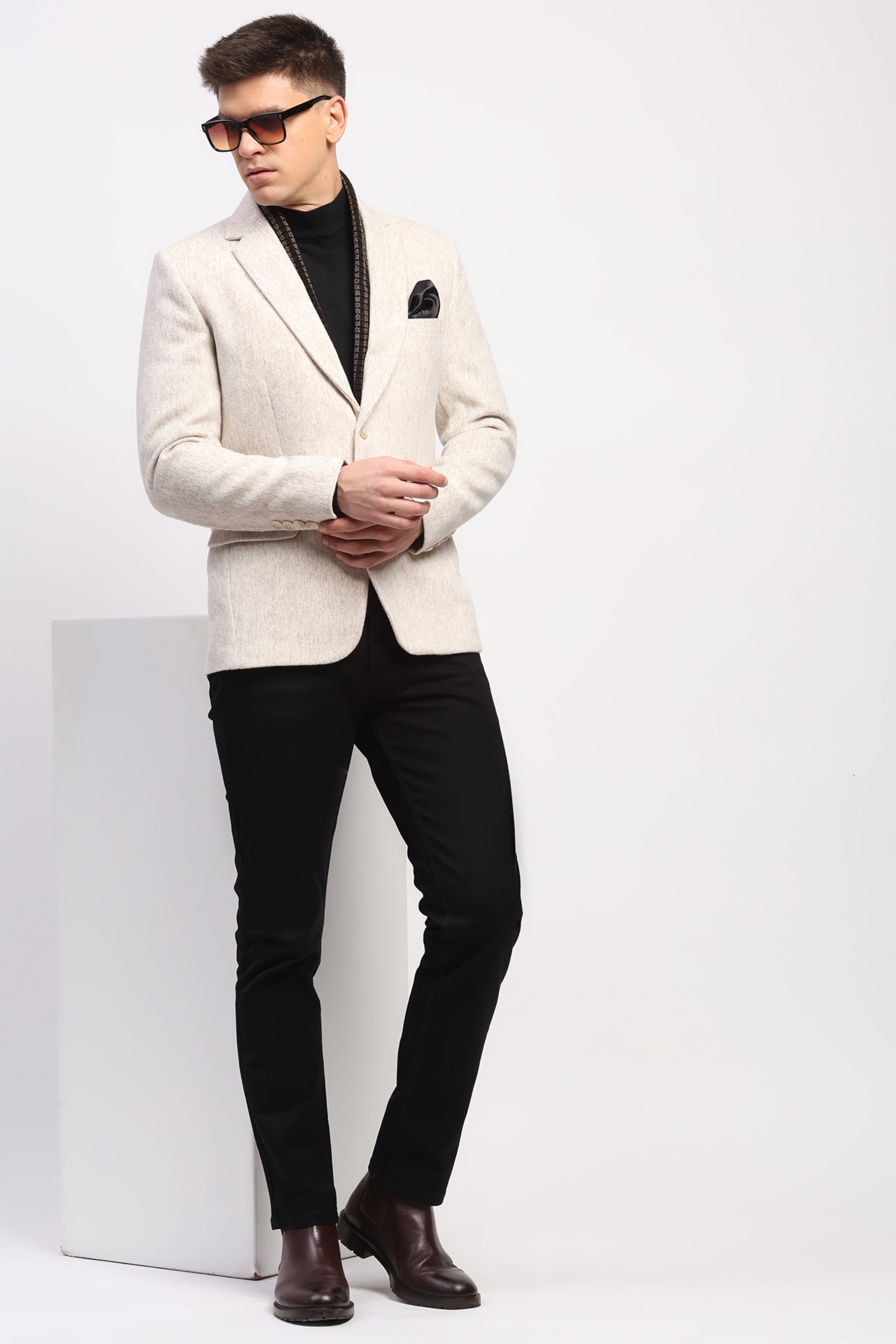 Detachable Muffler Wool-Blend Coat