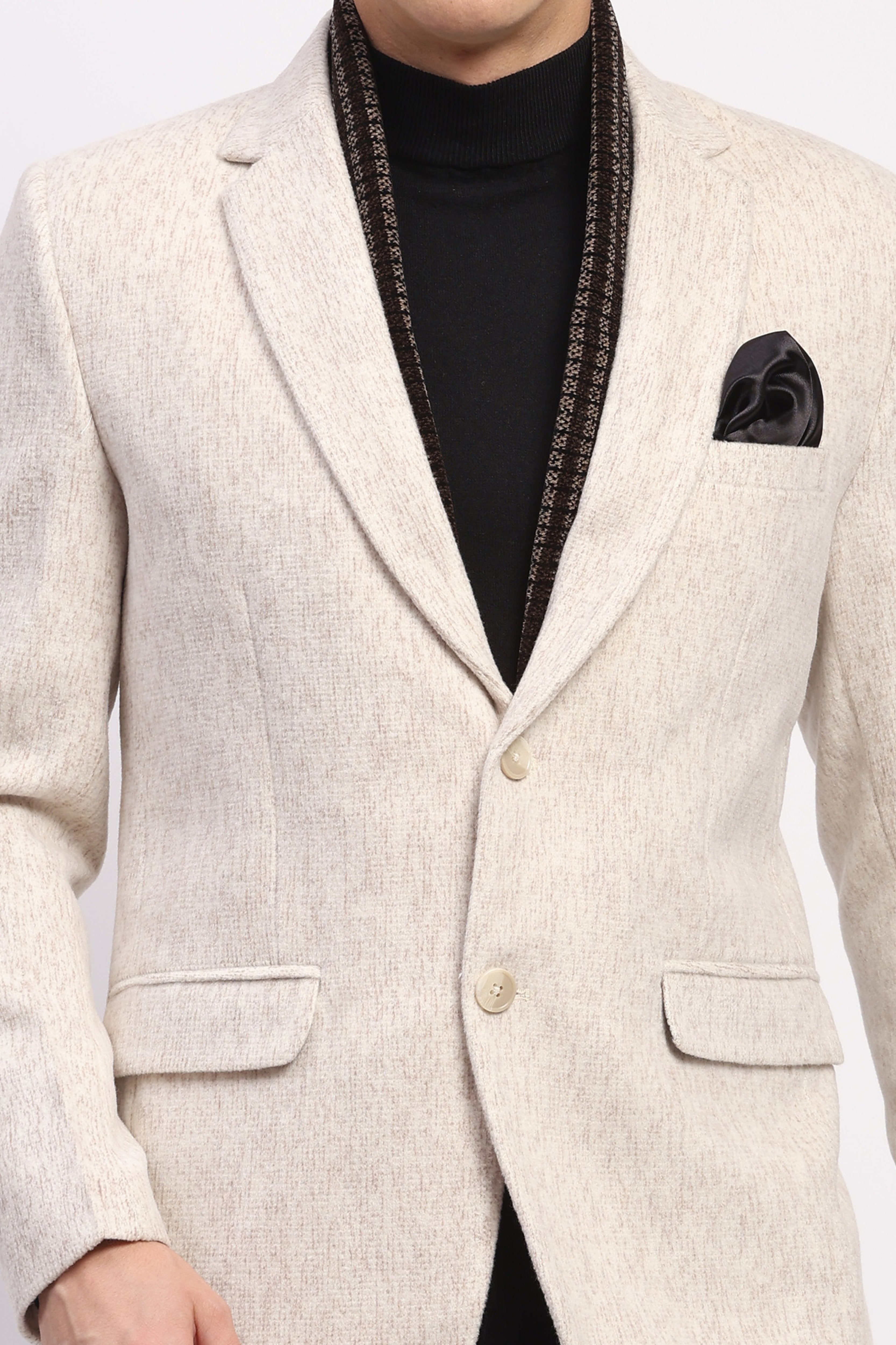 Detachable Muffler Wool-Blend Coat