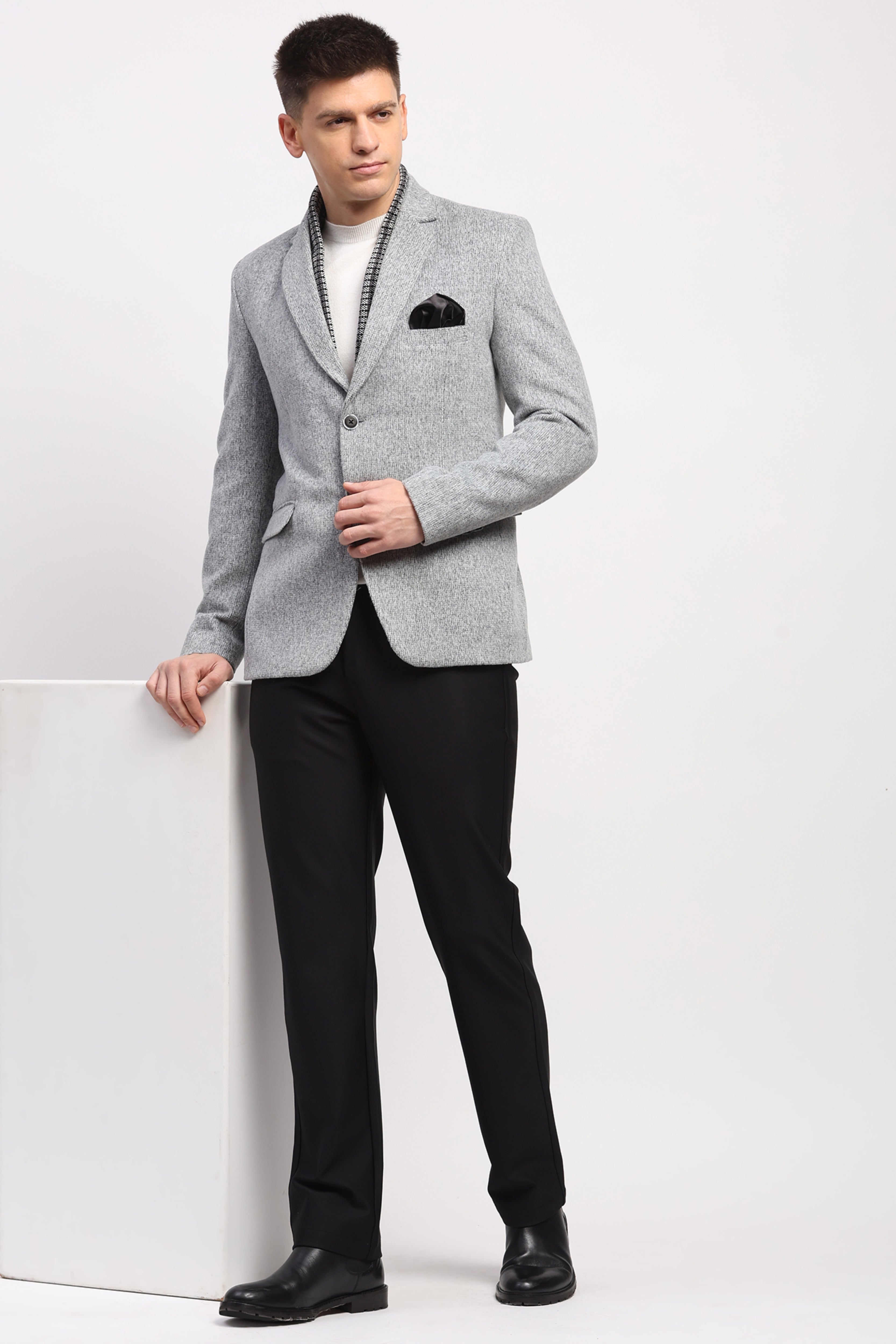 Detachable Muffler Wool-Blend Coat