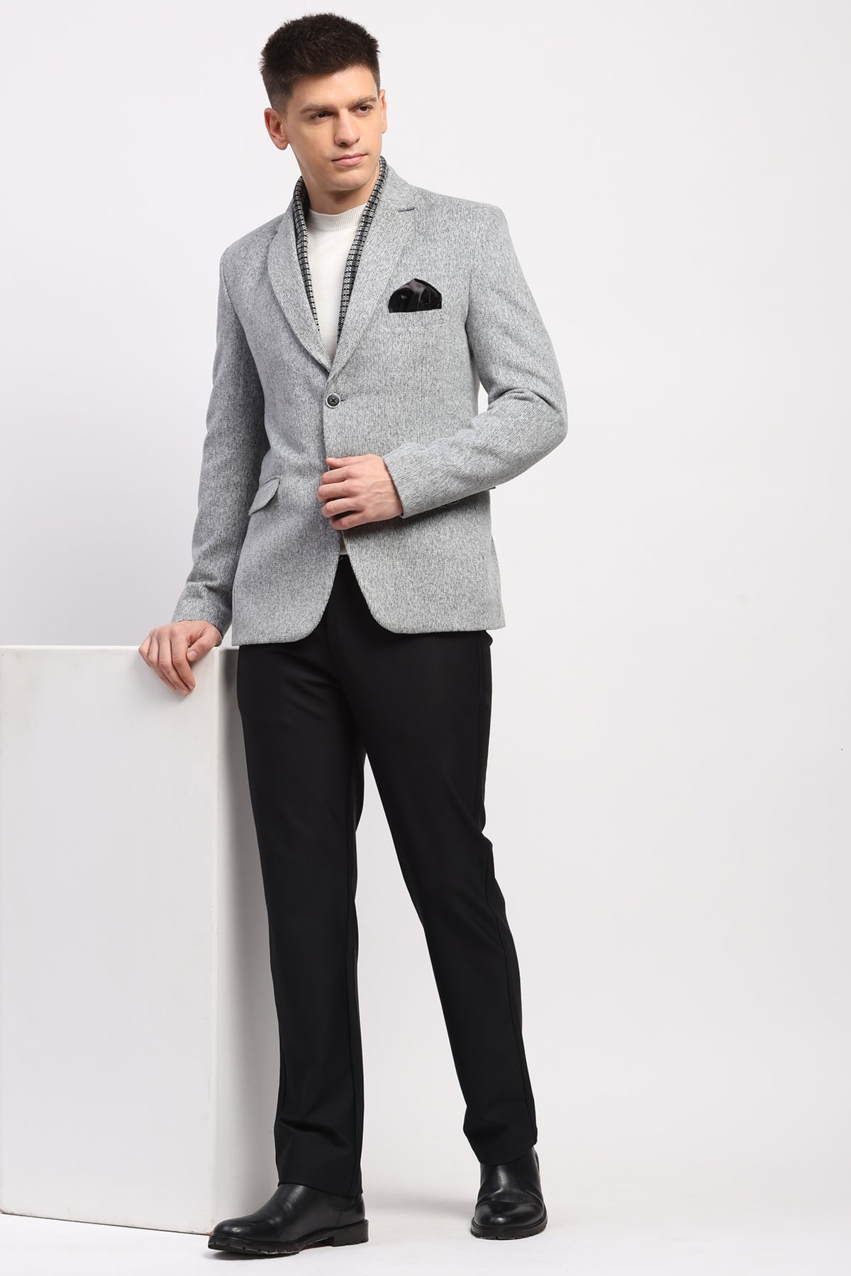 Detachable Muffler Wool-Blend Coat