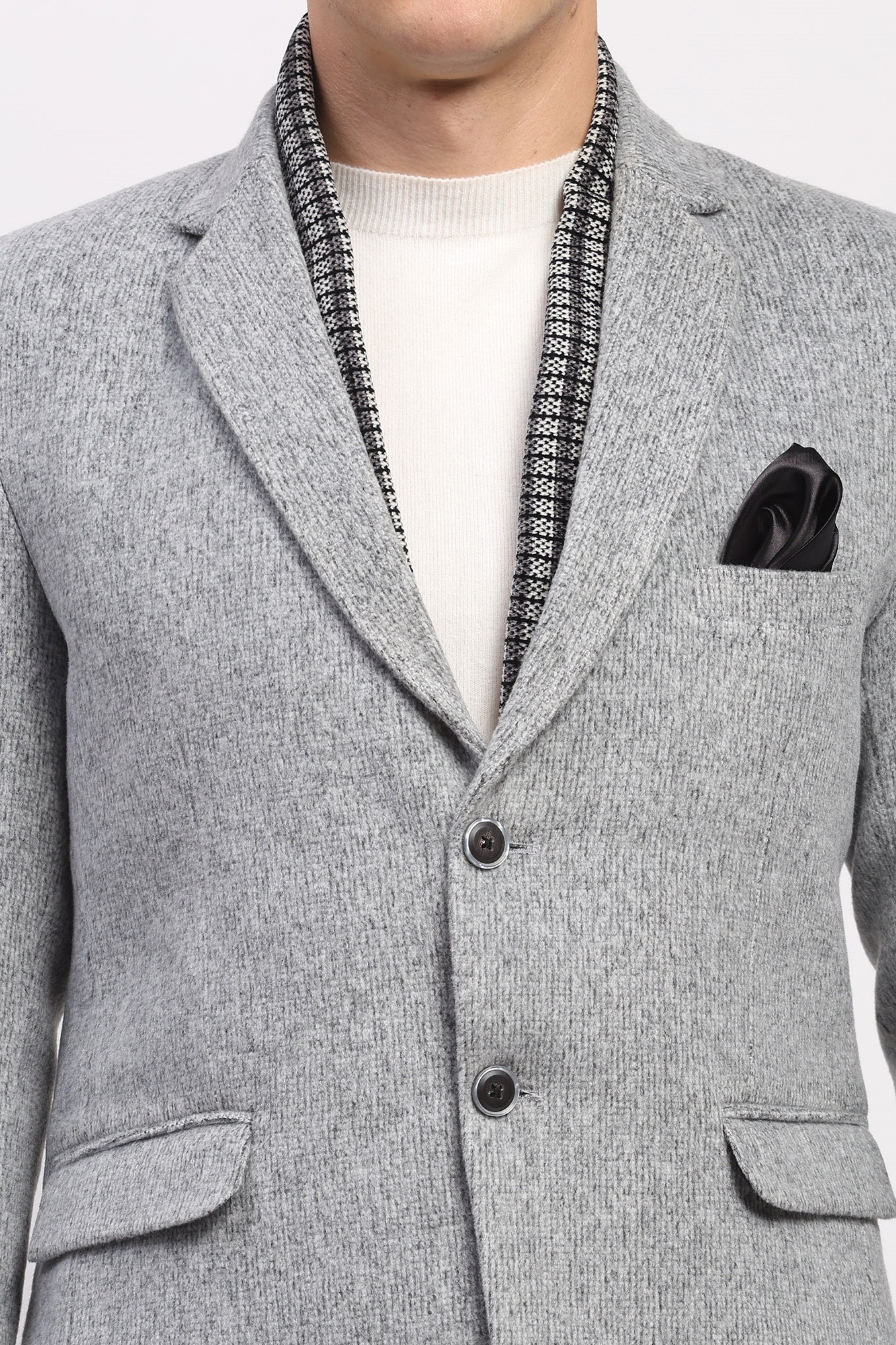 Detachable Muffler Wool-Blend Coat