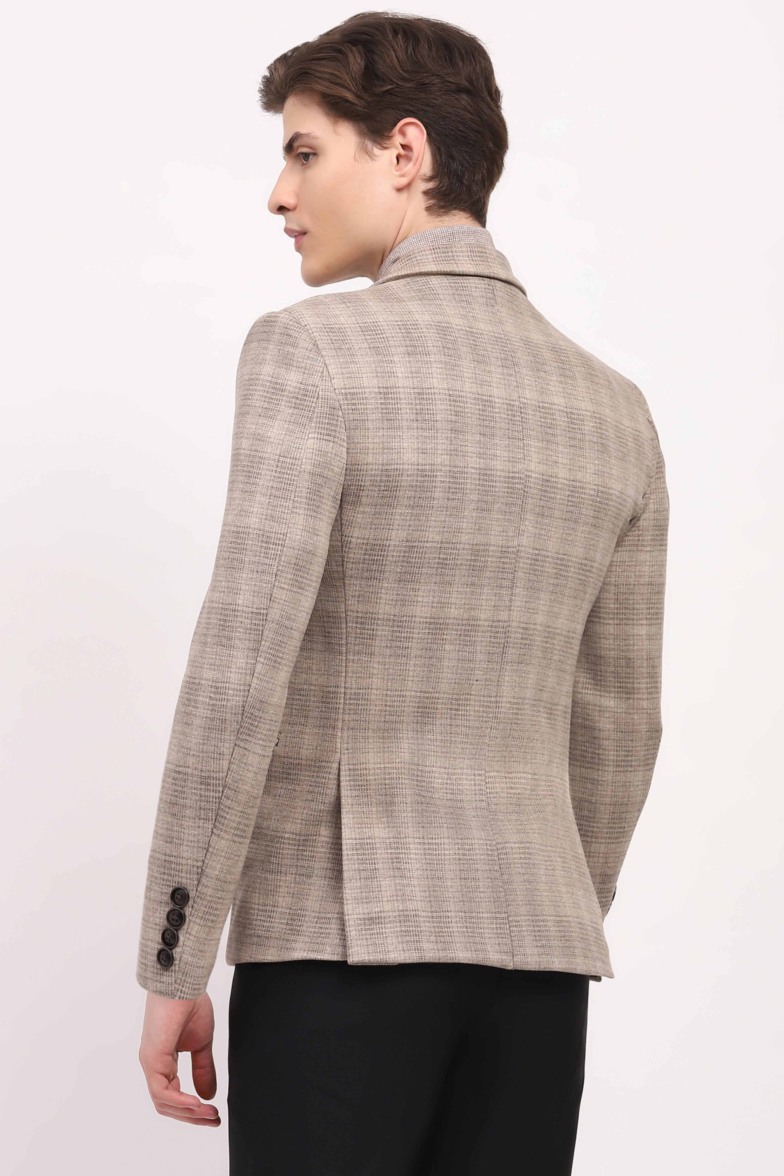 Beige Check Coat