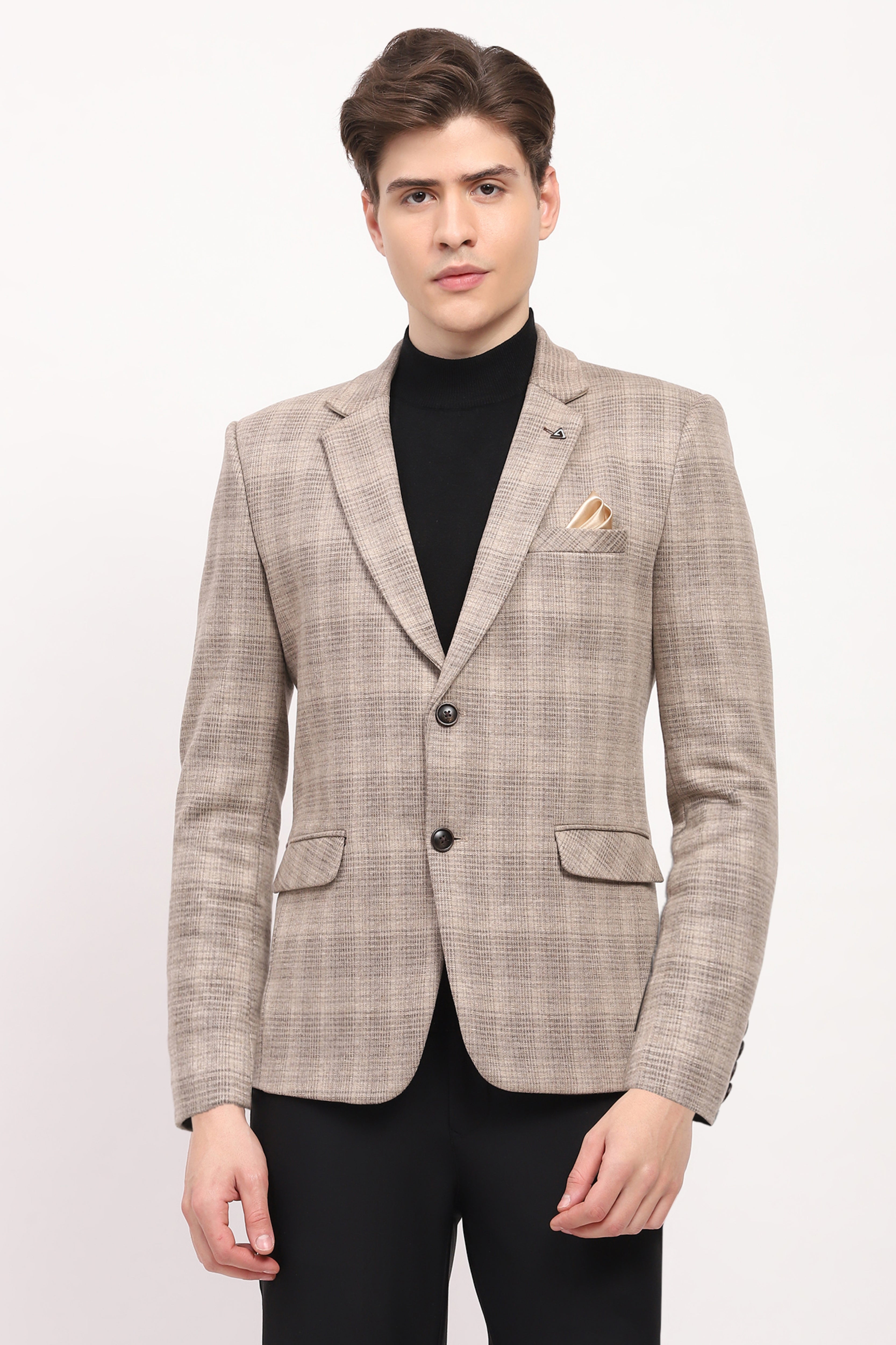 Beige Check Coat