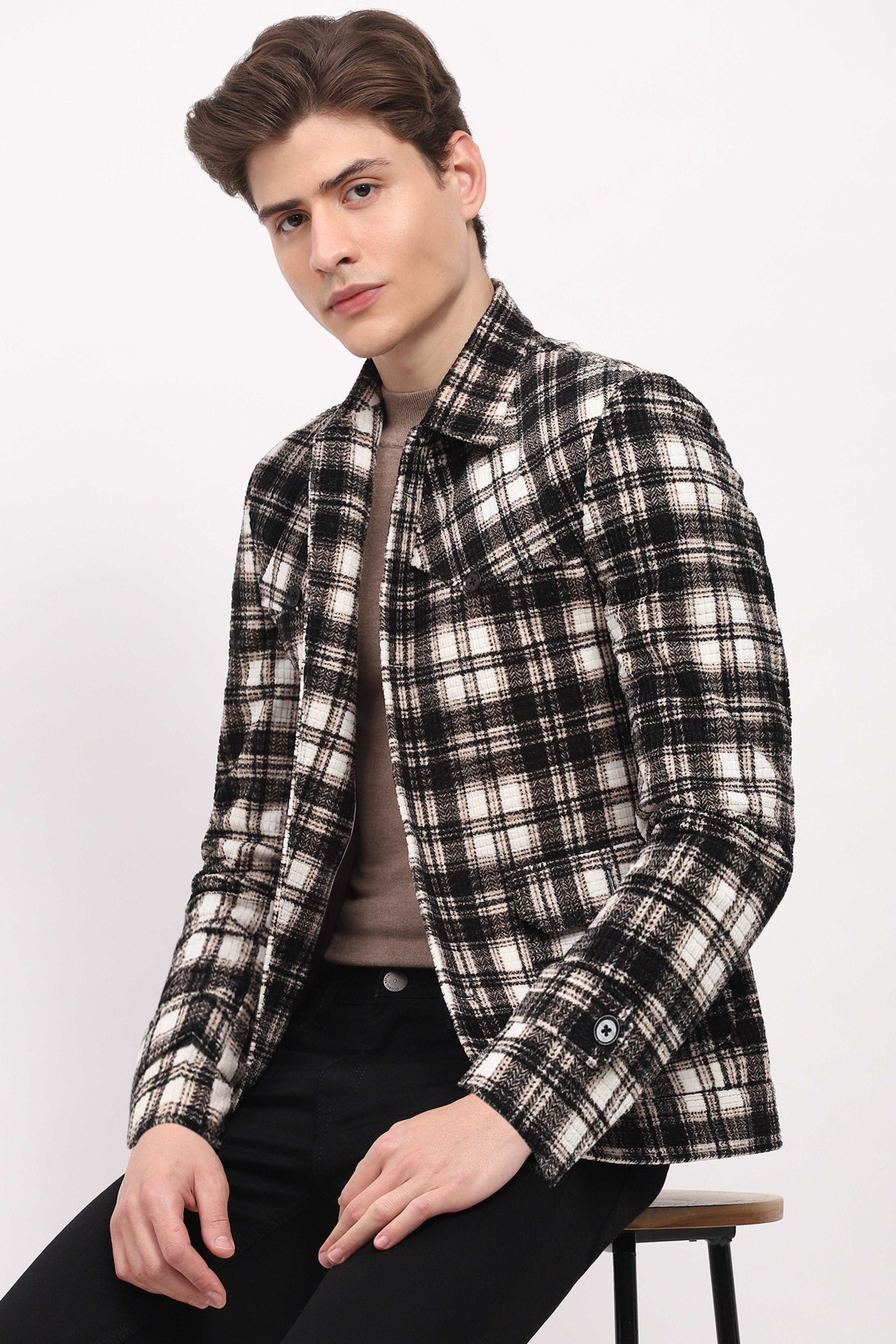 Velveteen Check Jacket