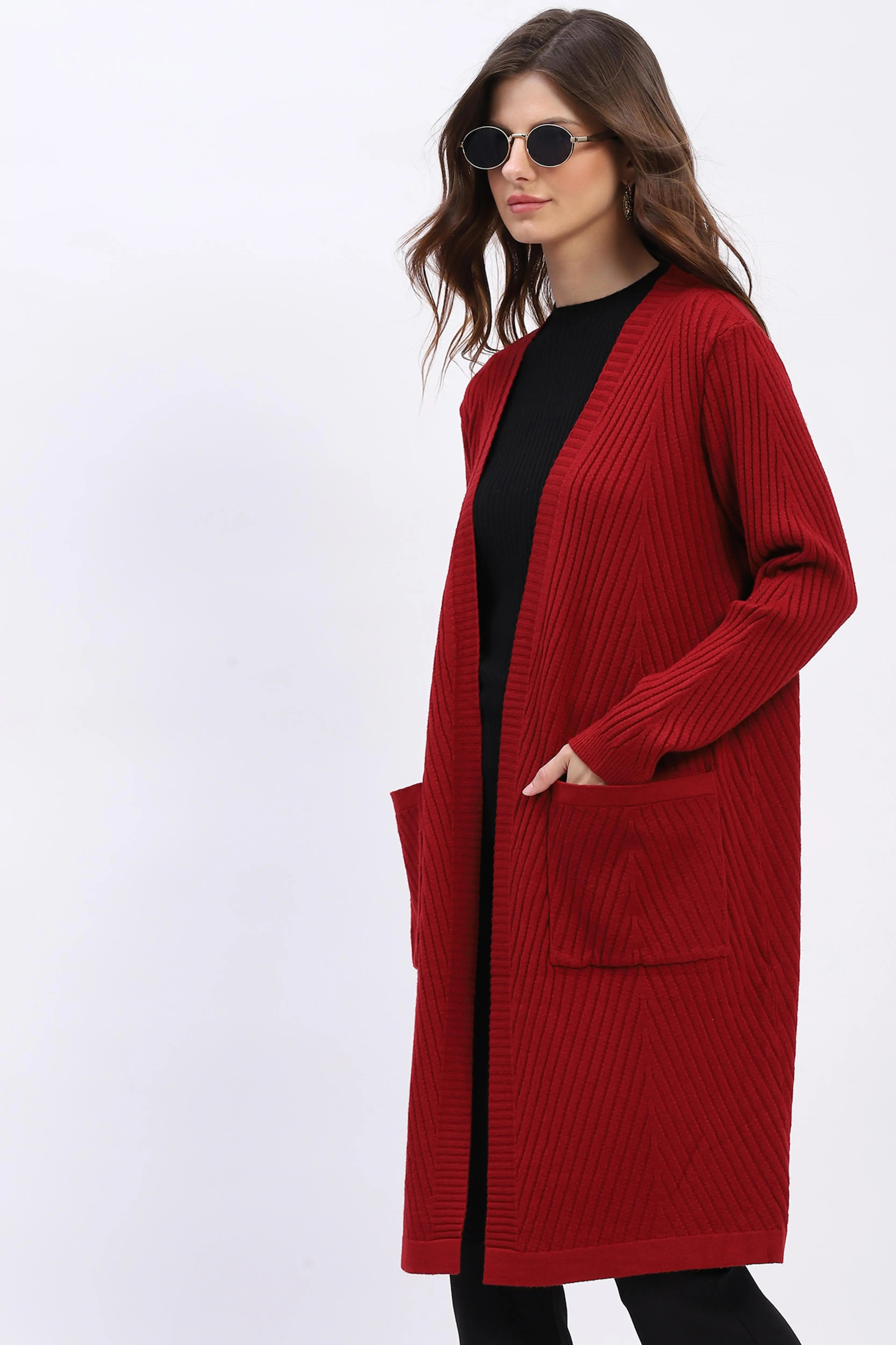 Chevron Elegance Longline Shrug - Global Republic