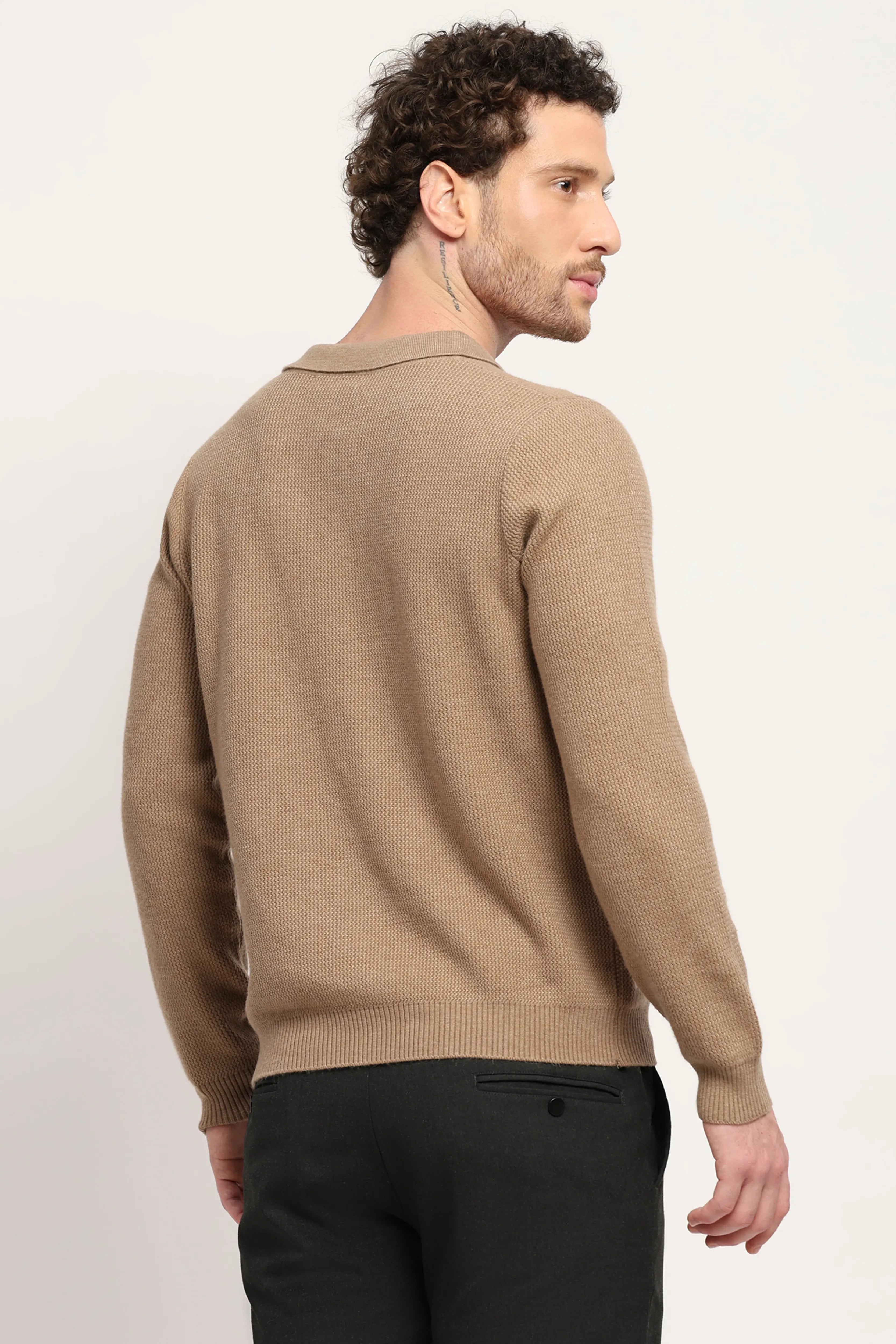 Self-Design Beige Pullover