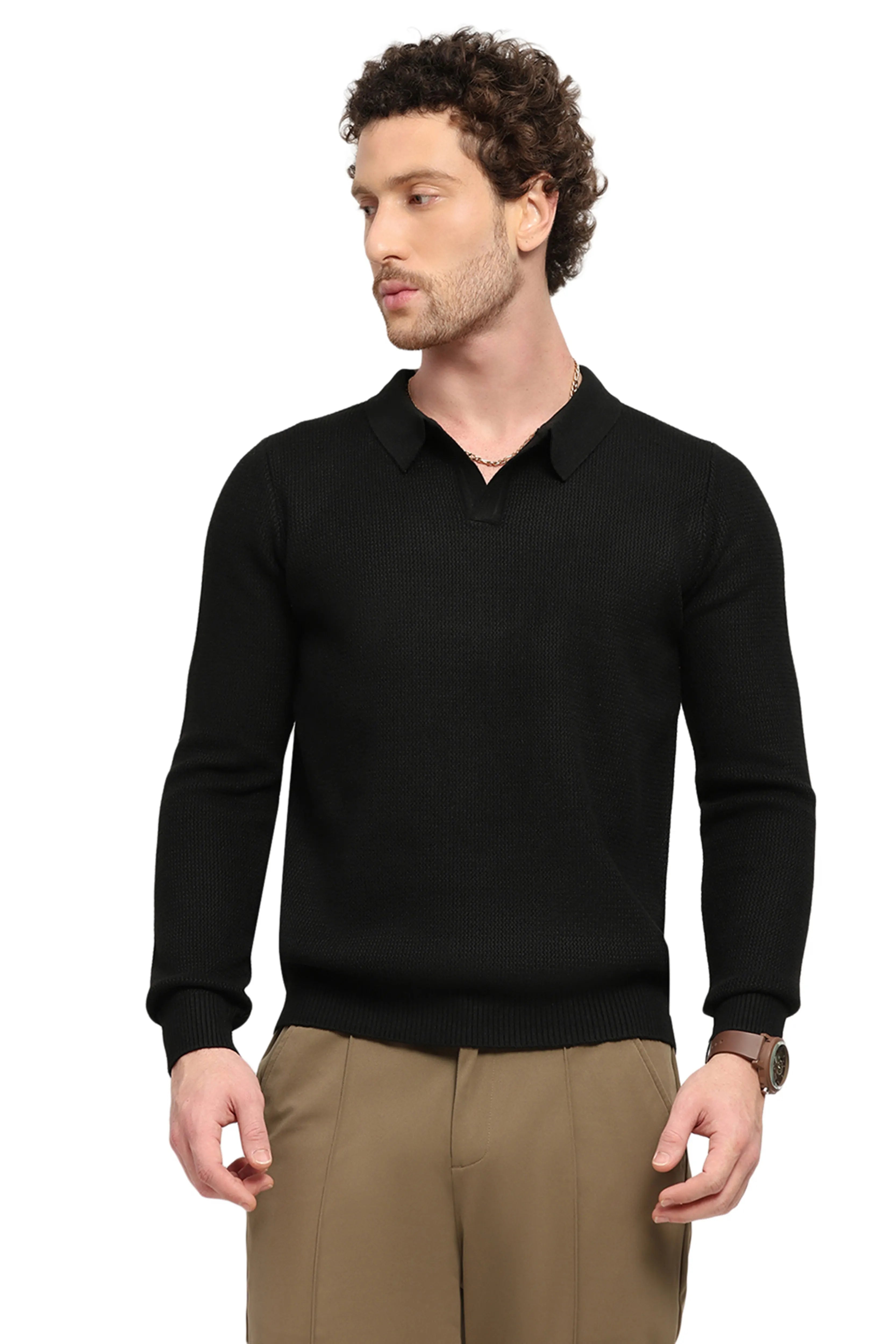 Self-Design Black Pullover