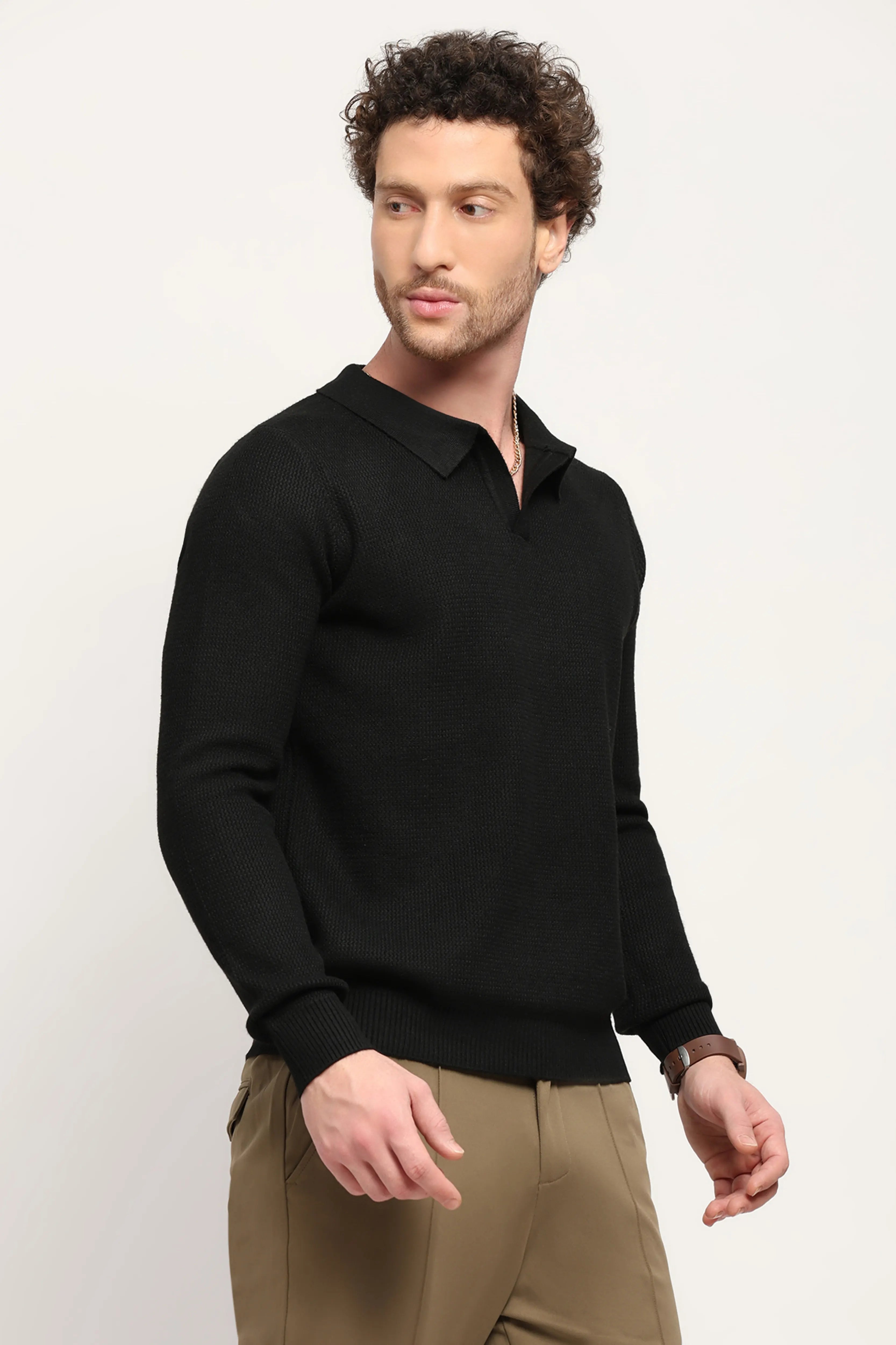 Self-Design Black Pullover