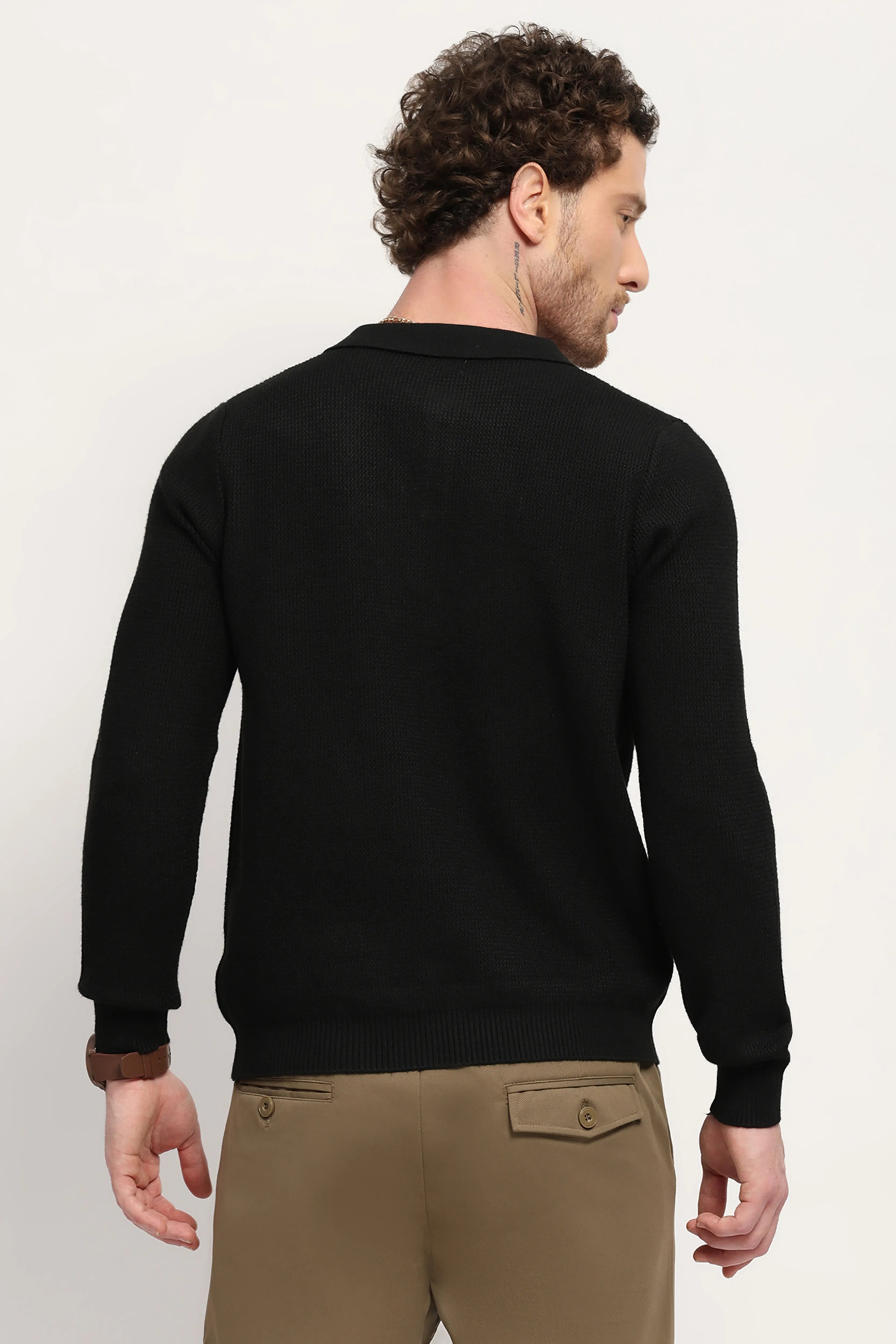 Self-Design Black Pullover