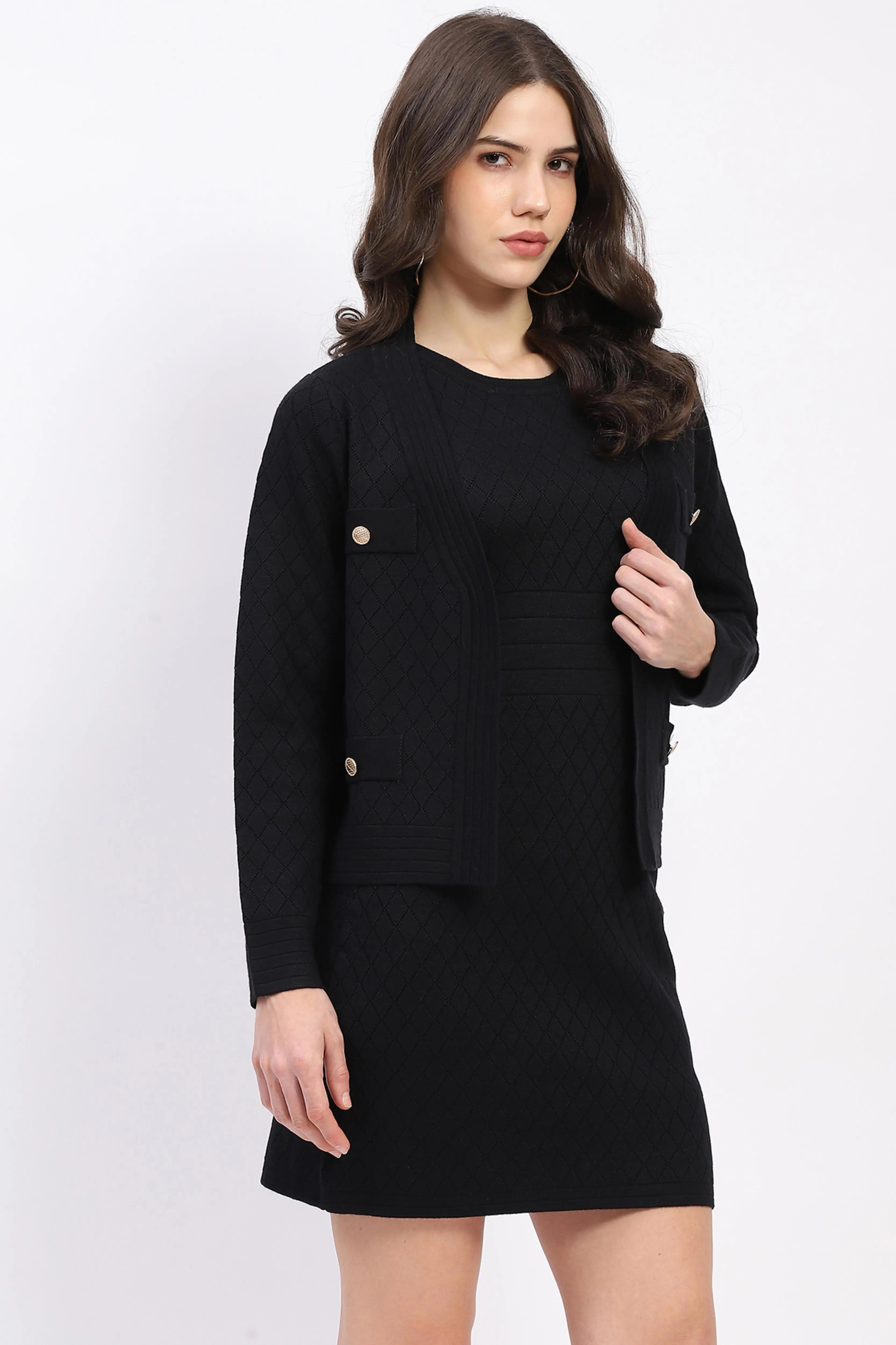 Black Winter Dress Set - Global Republic