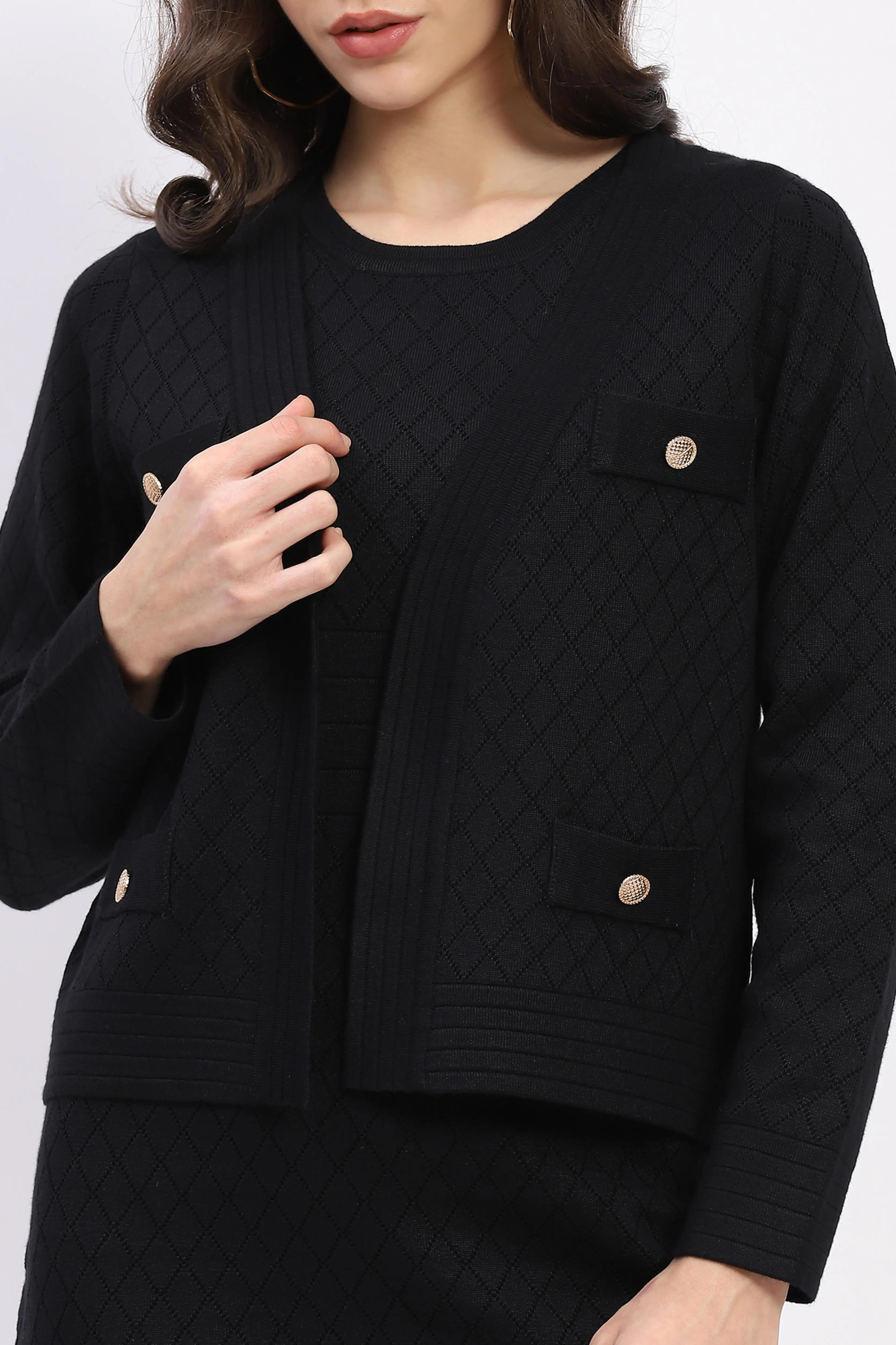 Black Winter Dress Set - Global Republic