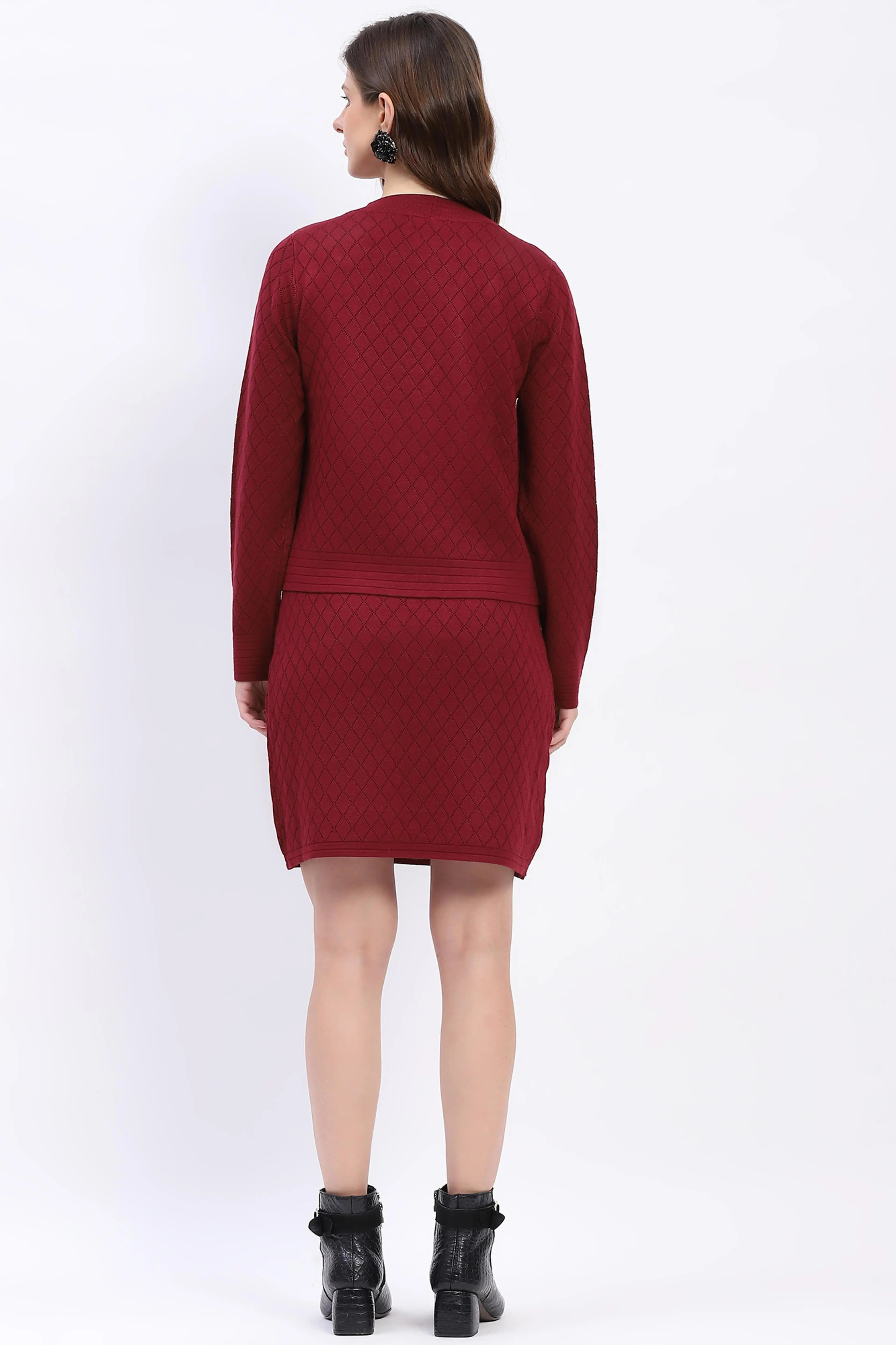 Wine Winter Dress Set - Global Republic