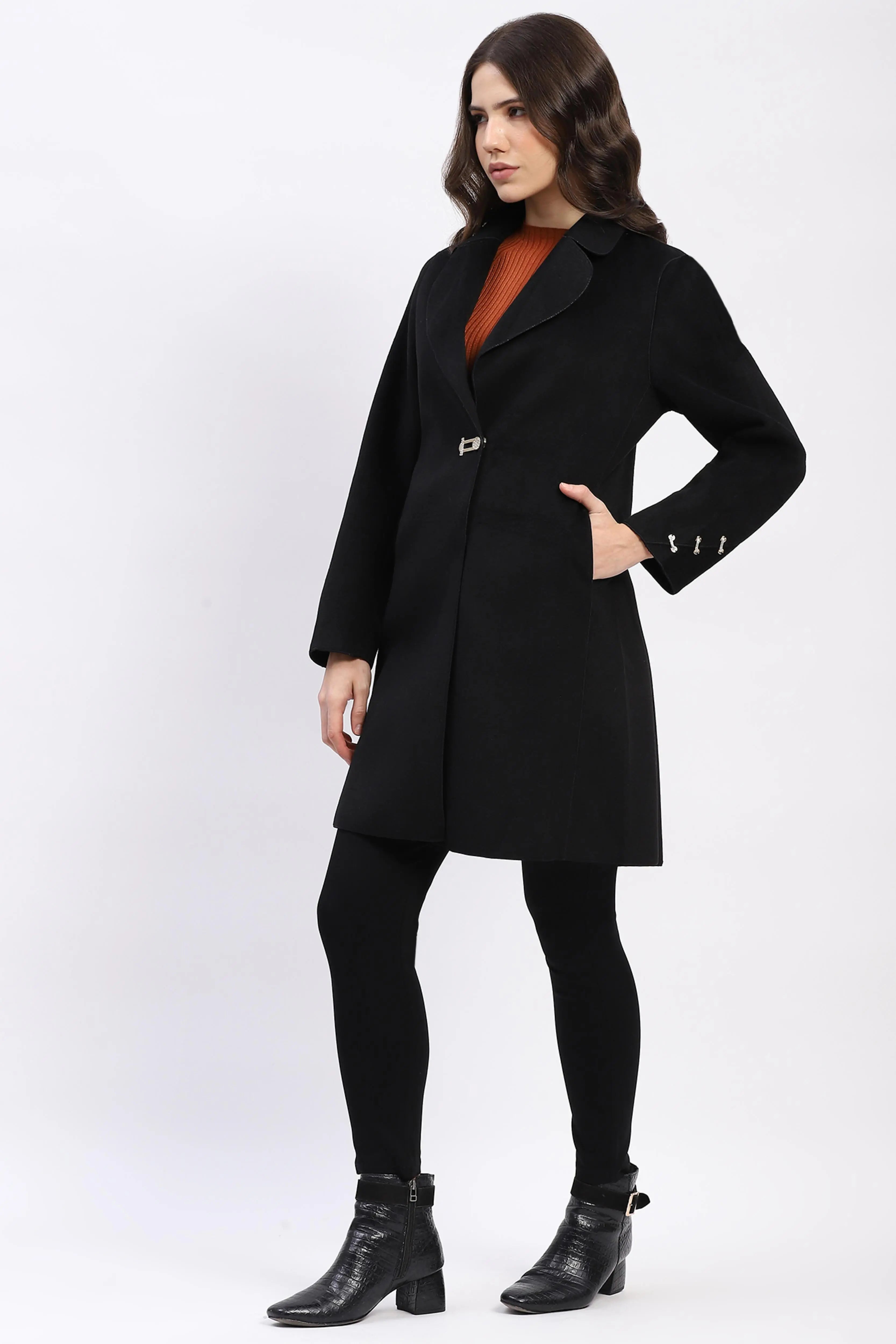 Winter Luxe Black Coat - Global Republic
