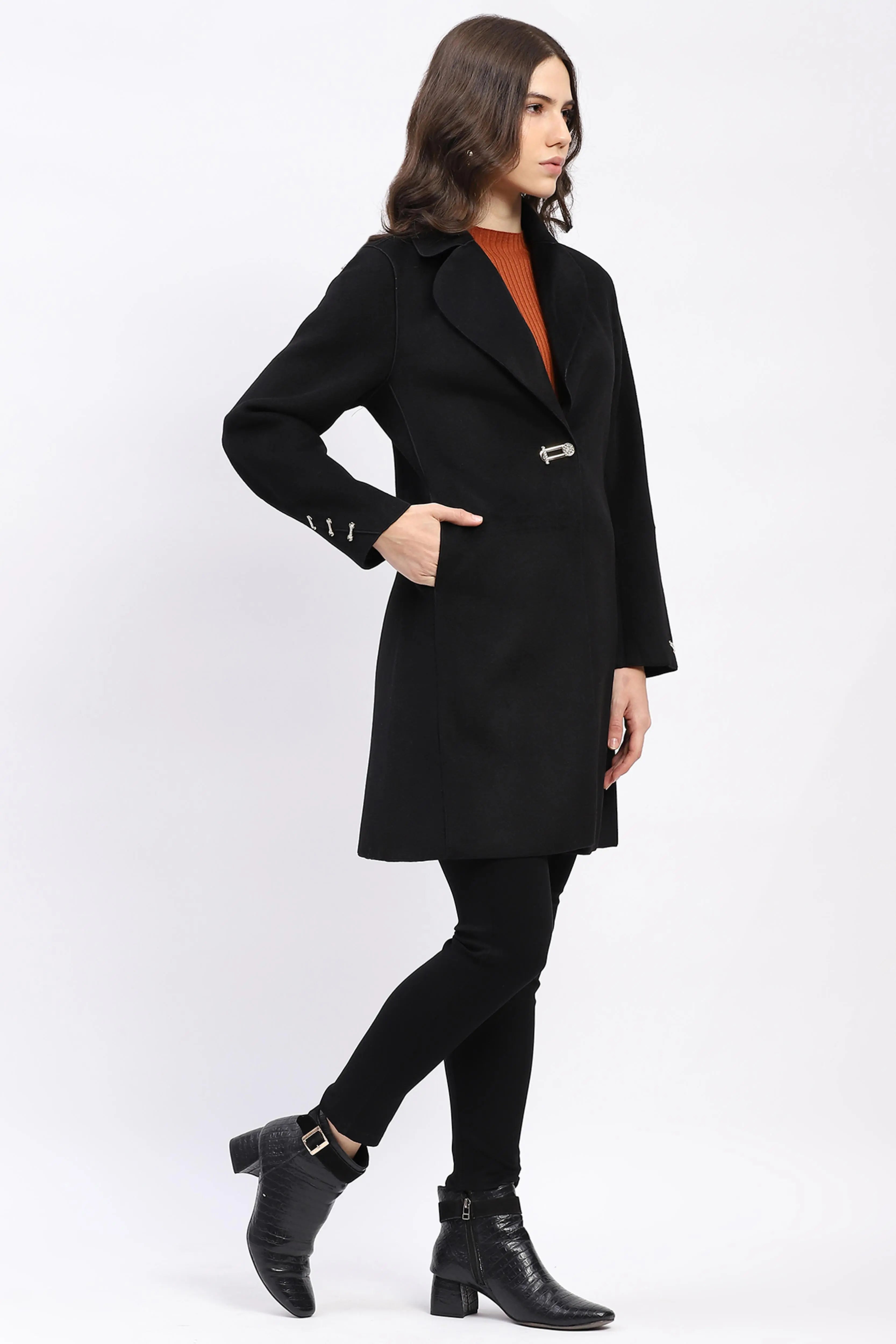 Winter Luxe Black Coat - Global Republic