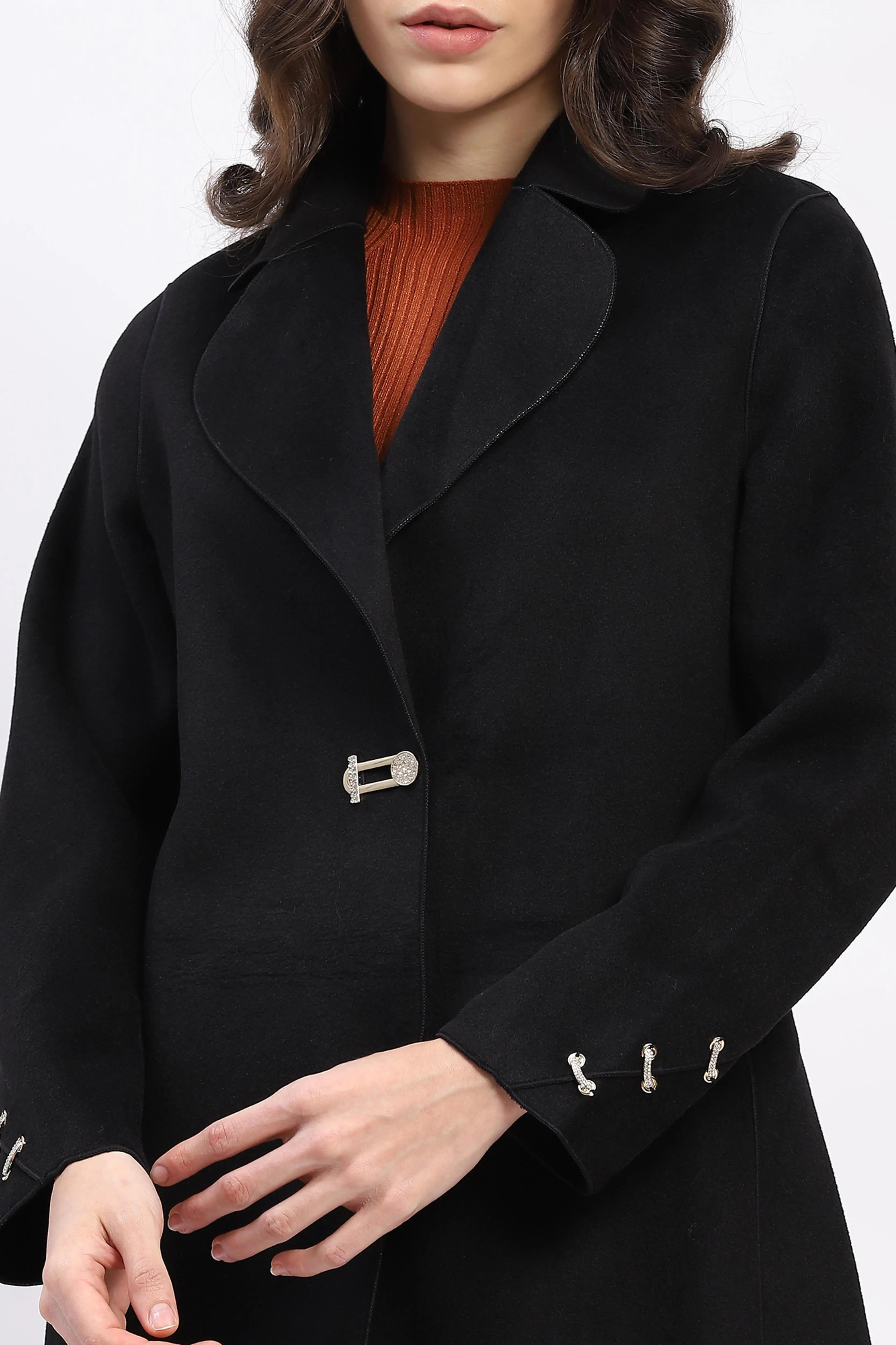 Winter Luxe Black Coat - Global Republic