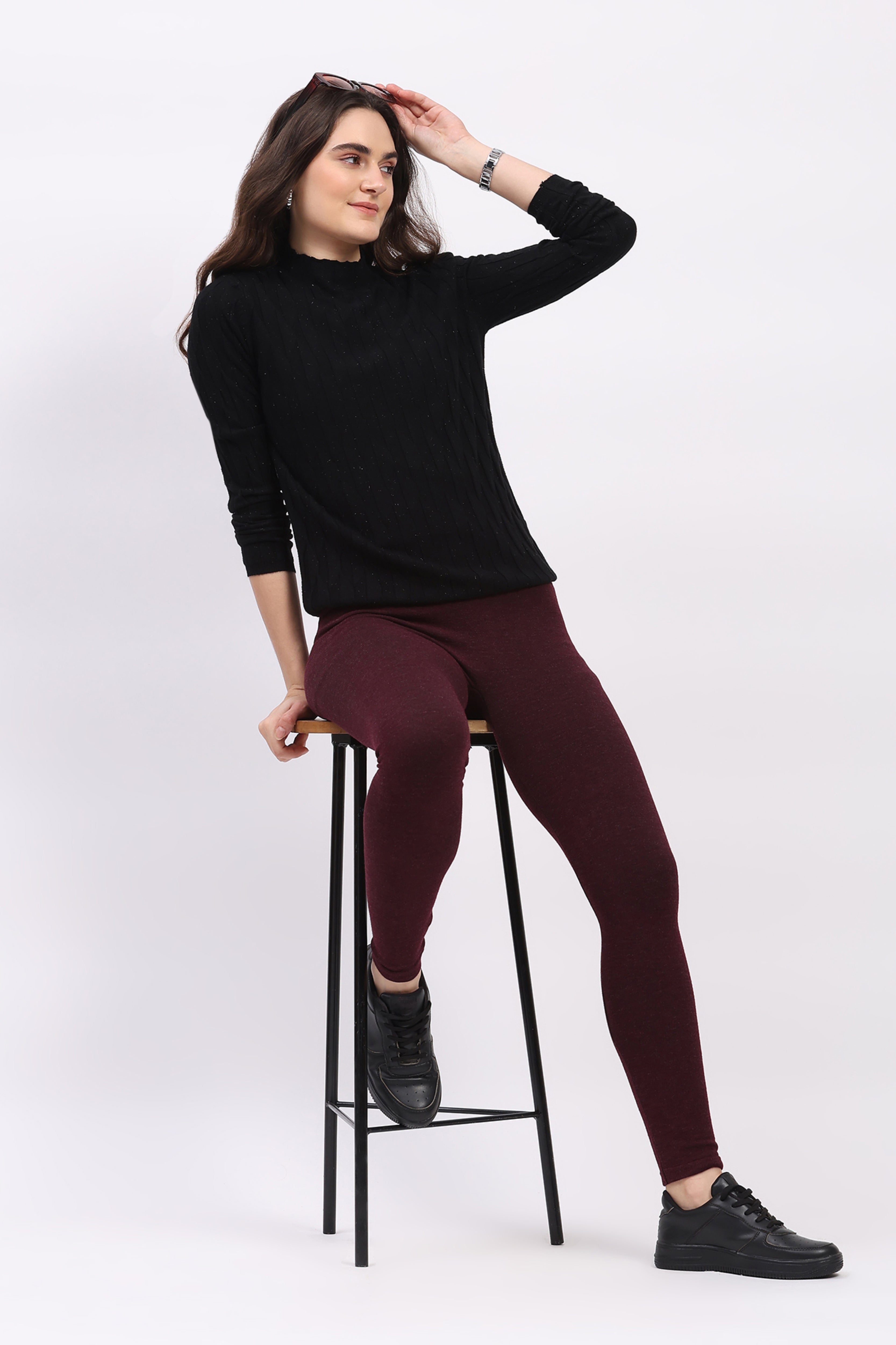 Maroon Super-Stretch Winter Leggings
