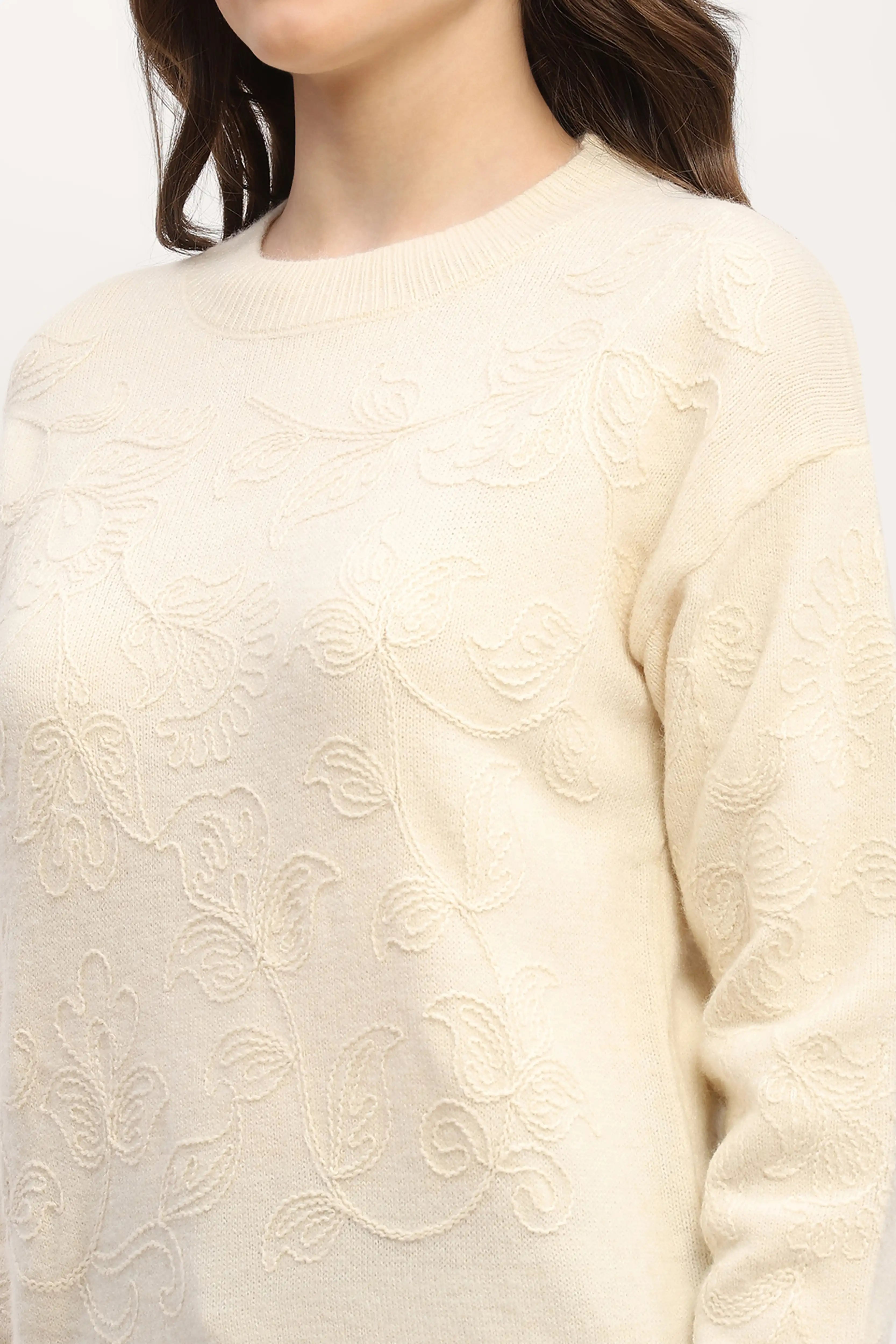 Floral Embroidered Pullover