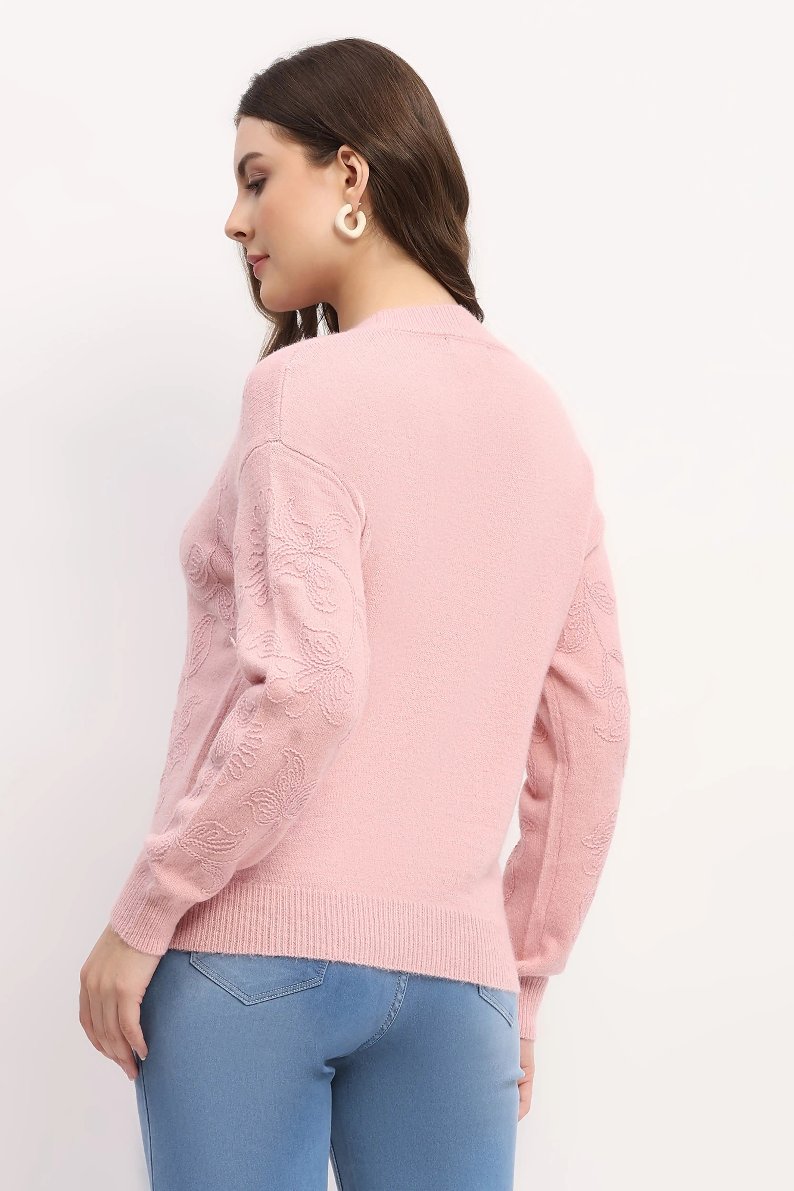 Floral Embroidered Pullover