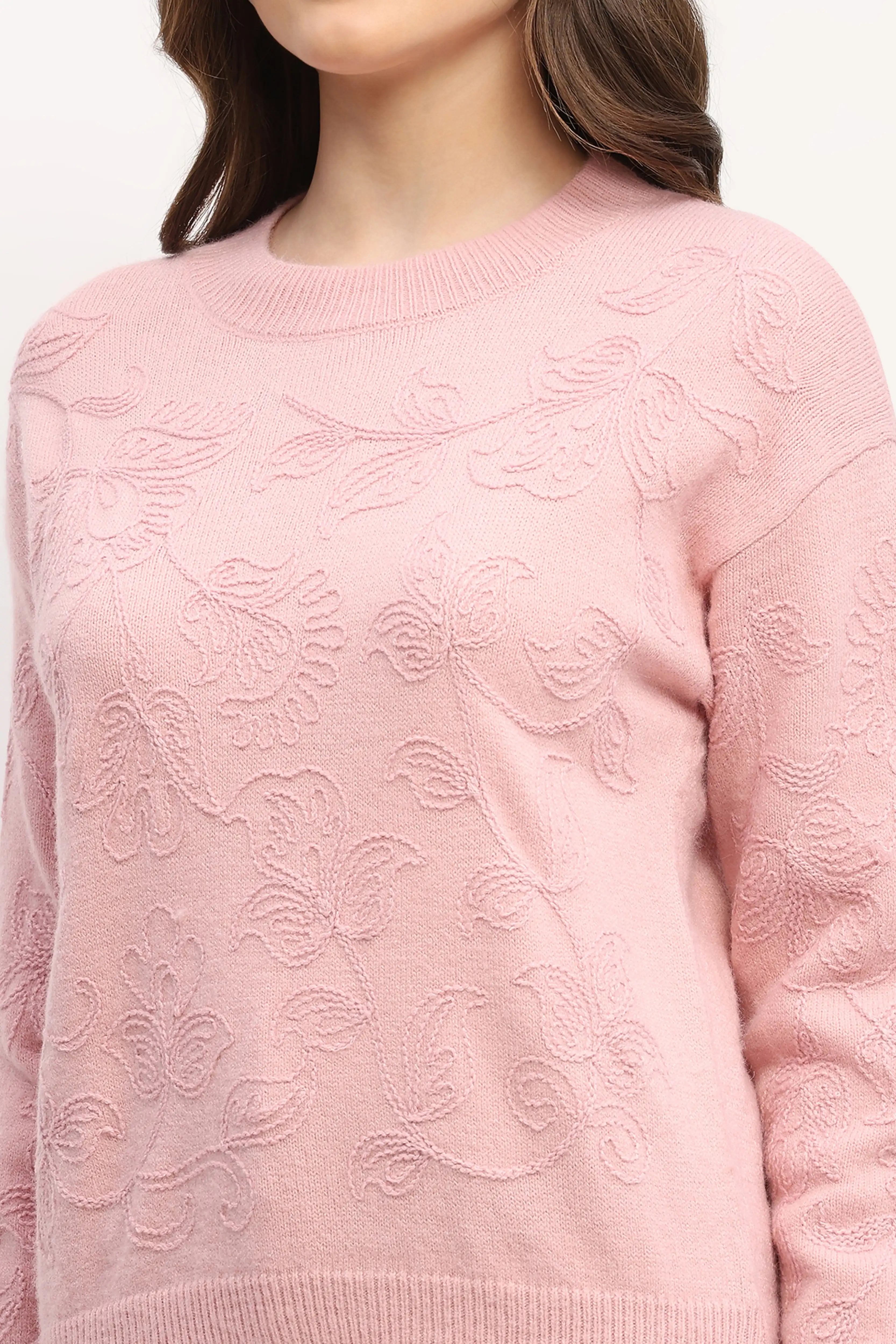 Floral Embroidered Pullover