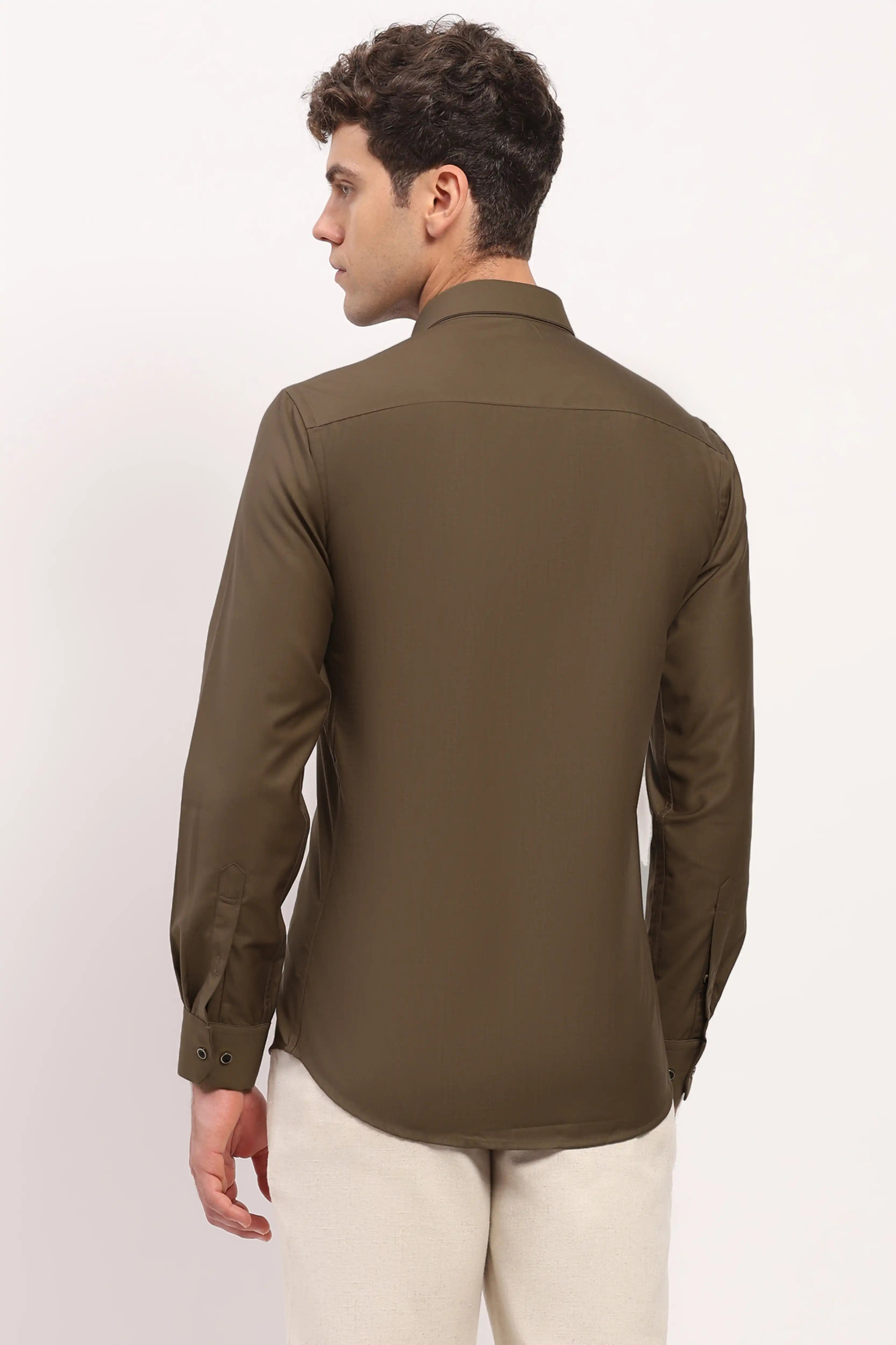 Luxury Olive Casual Shirt