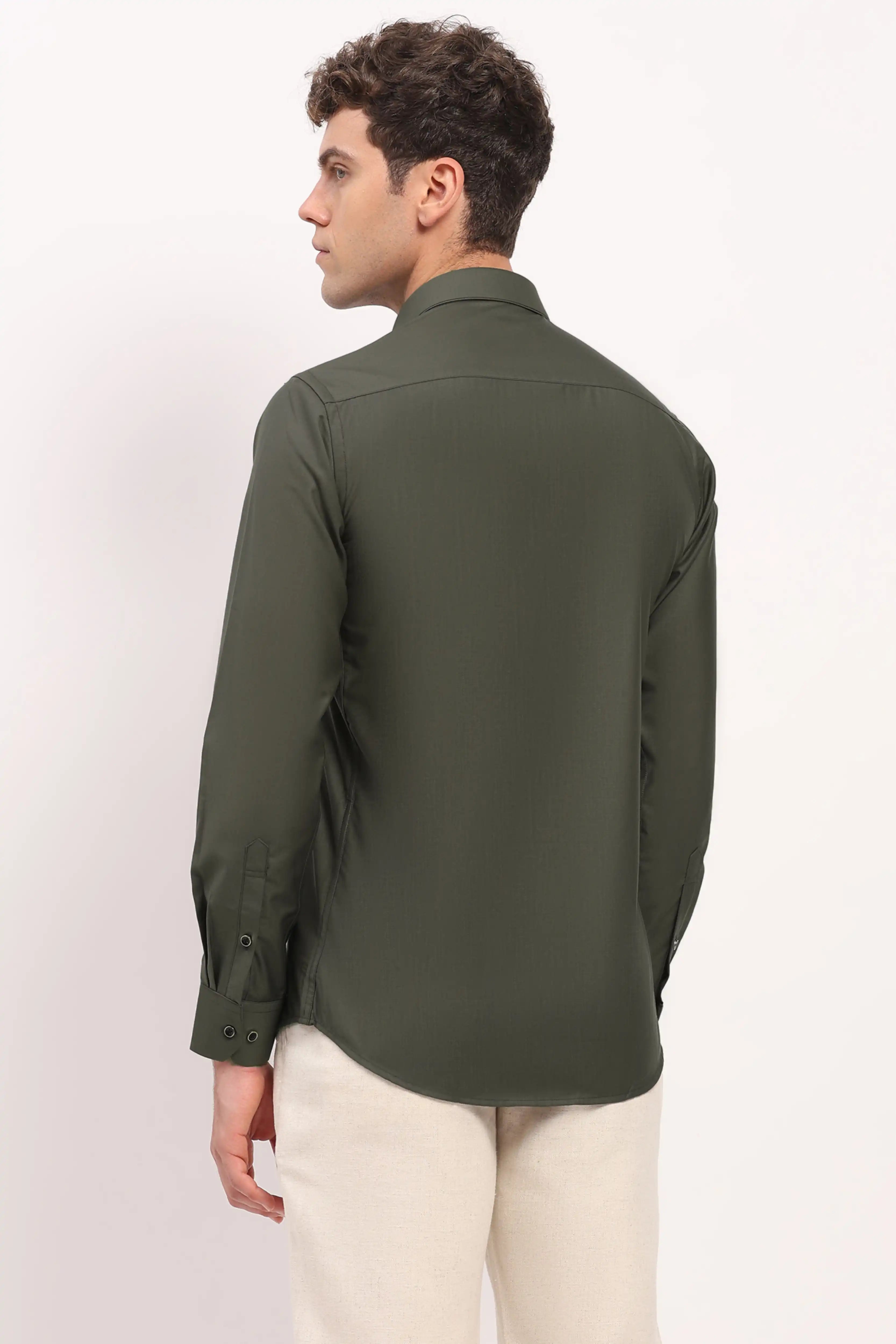 Luxury Green Casual Shirt