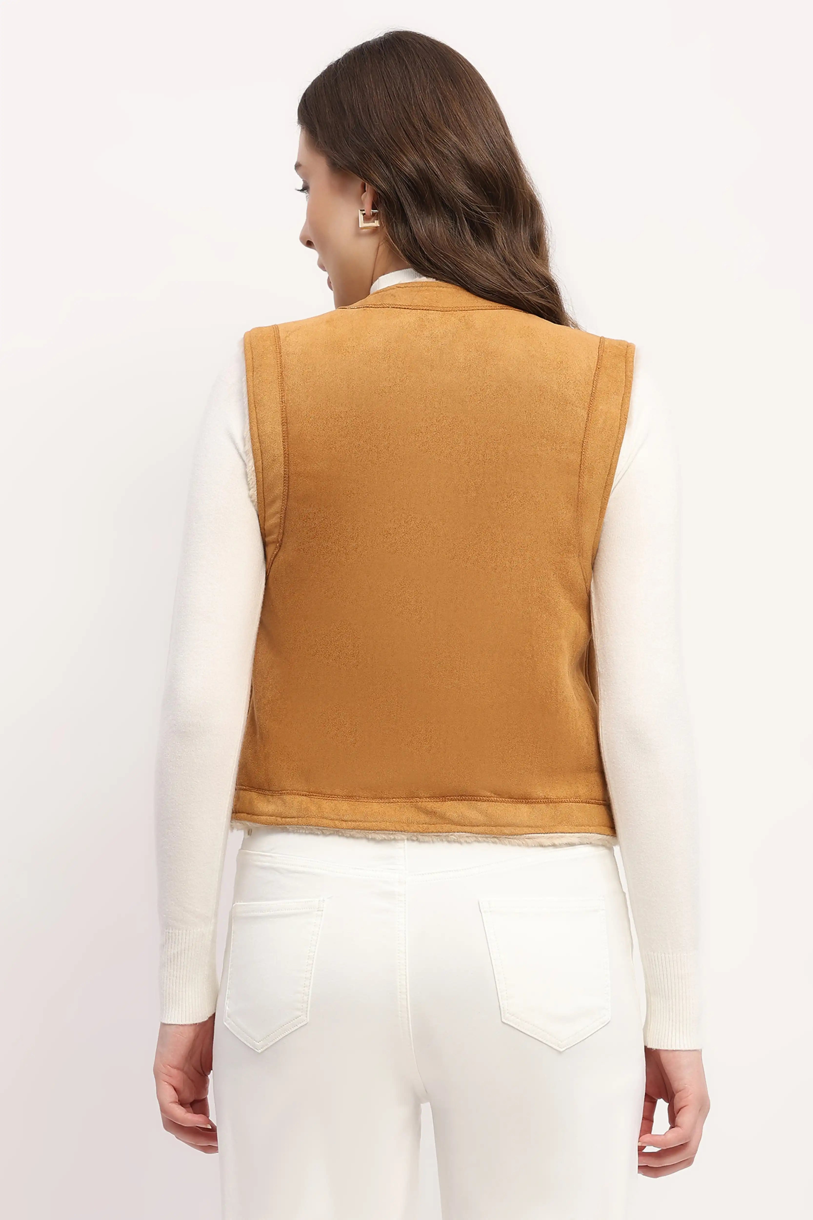 Tan Faux Fur Lined Jacket