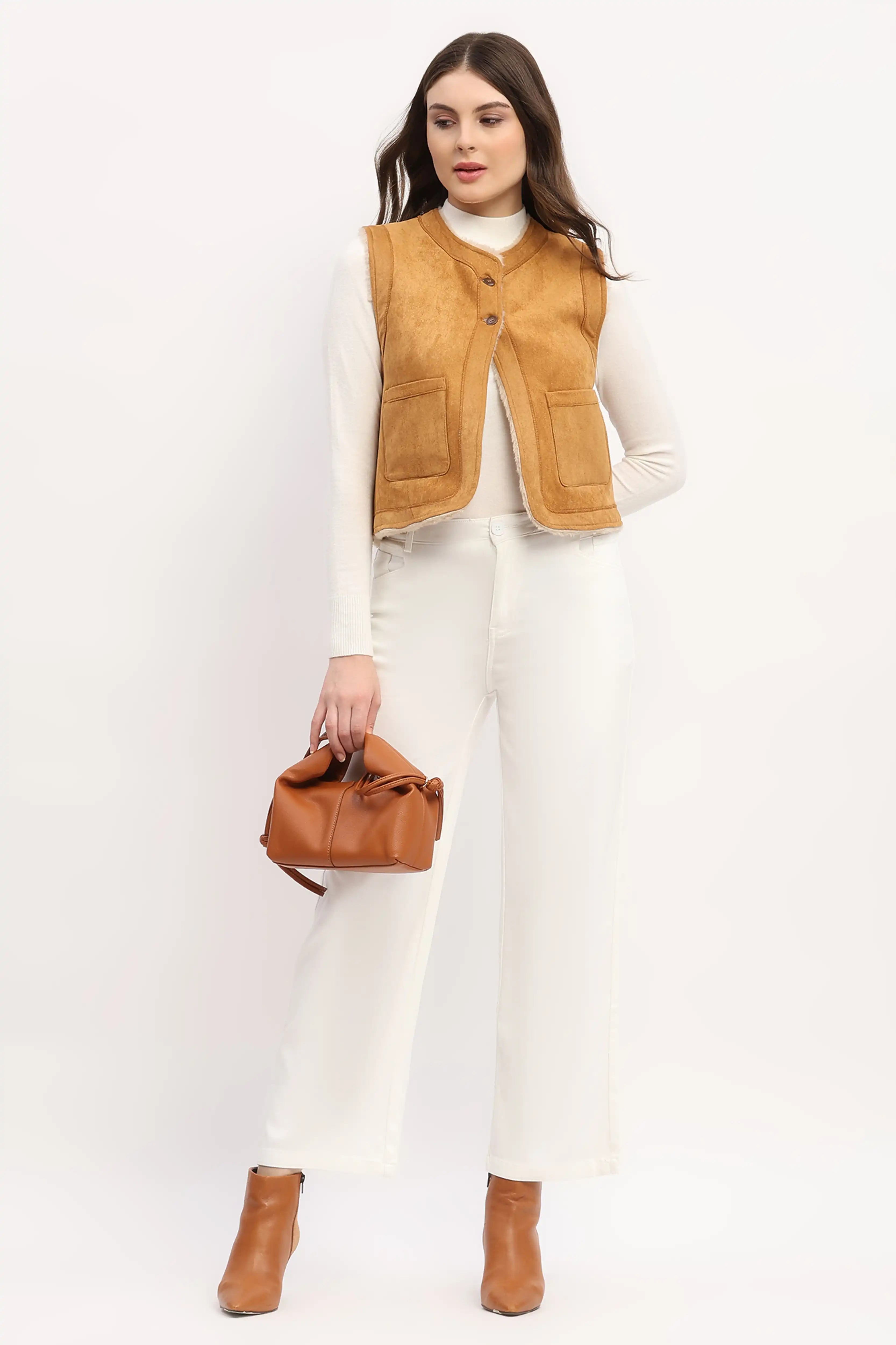 Tan Faux Fur Lined Jacket