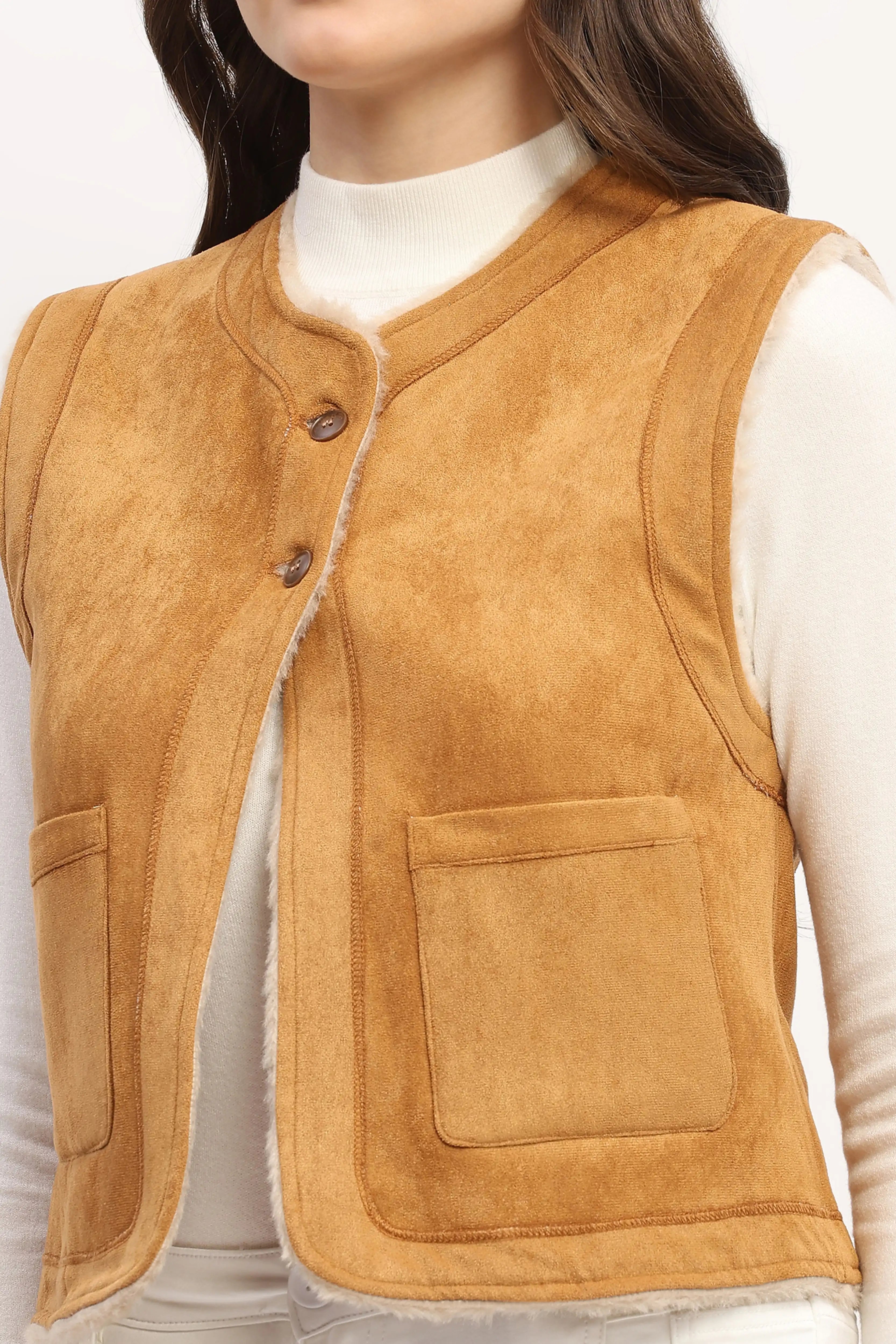 Tan Faux Fur Lined Jacket
