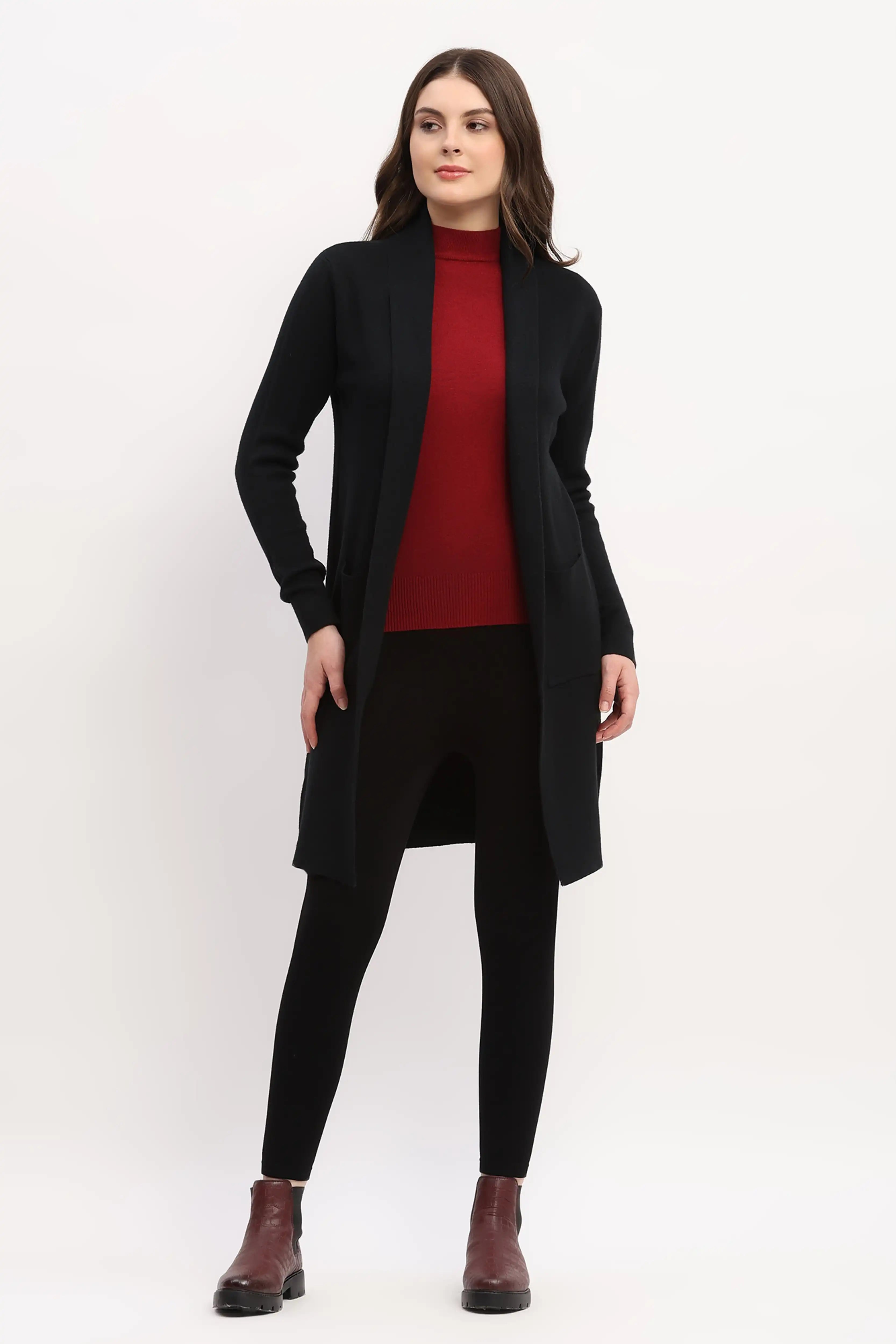 Black Long Winter Shrug