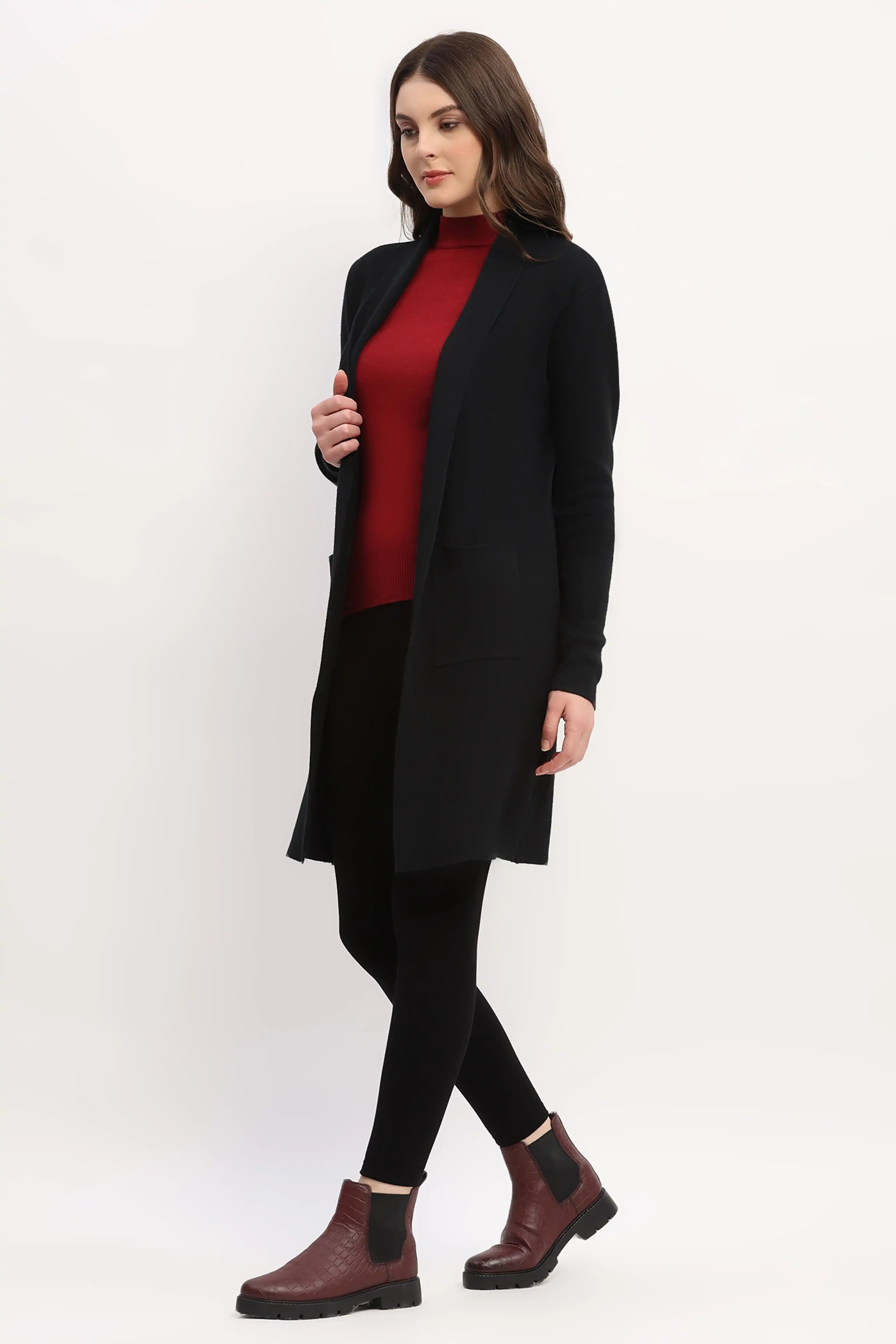 Black Long Winter Shrug