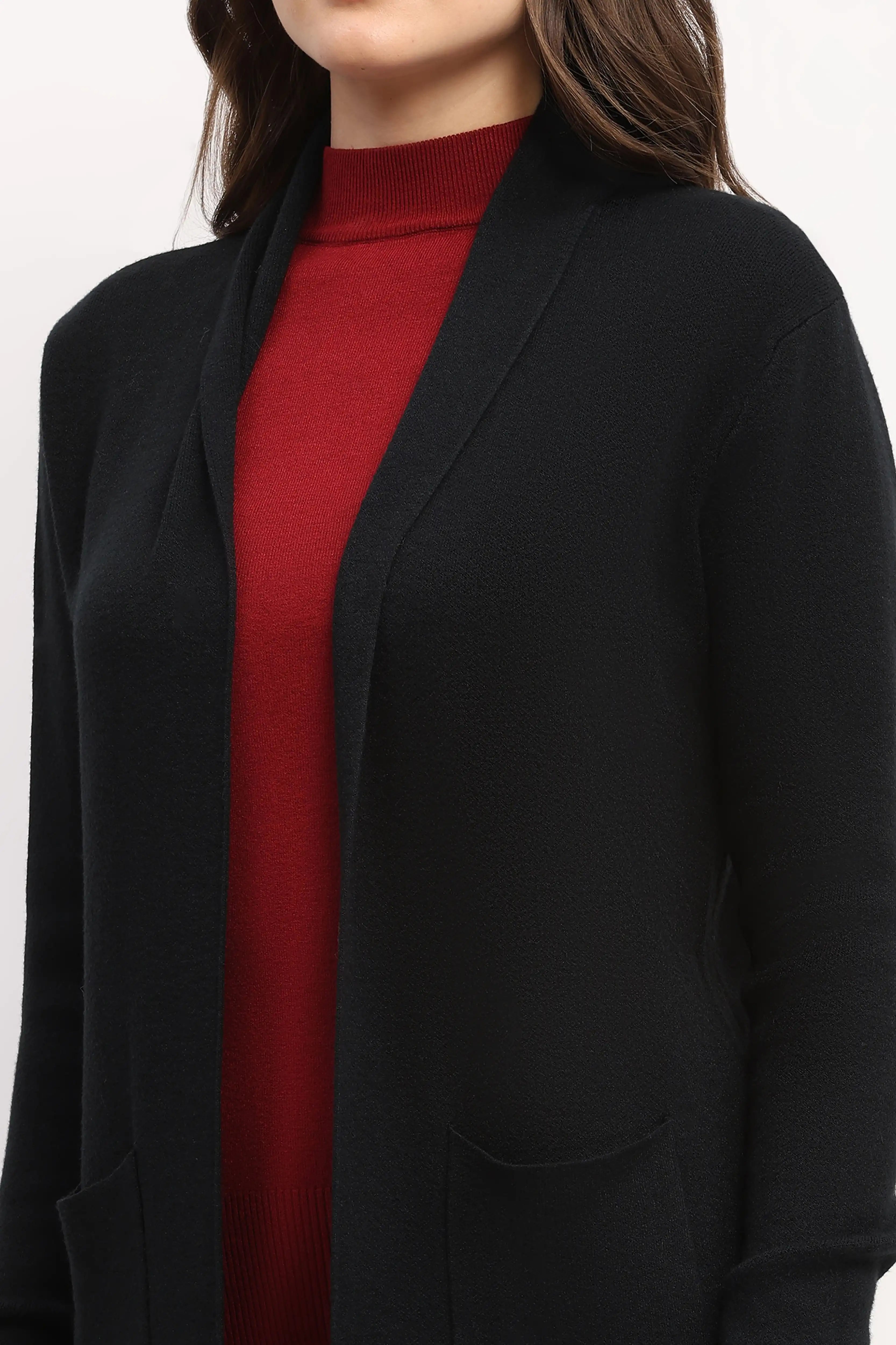 Black Long Winter Shrug