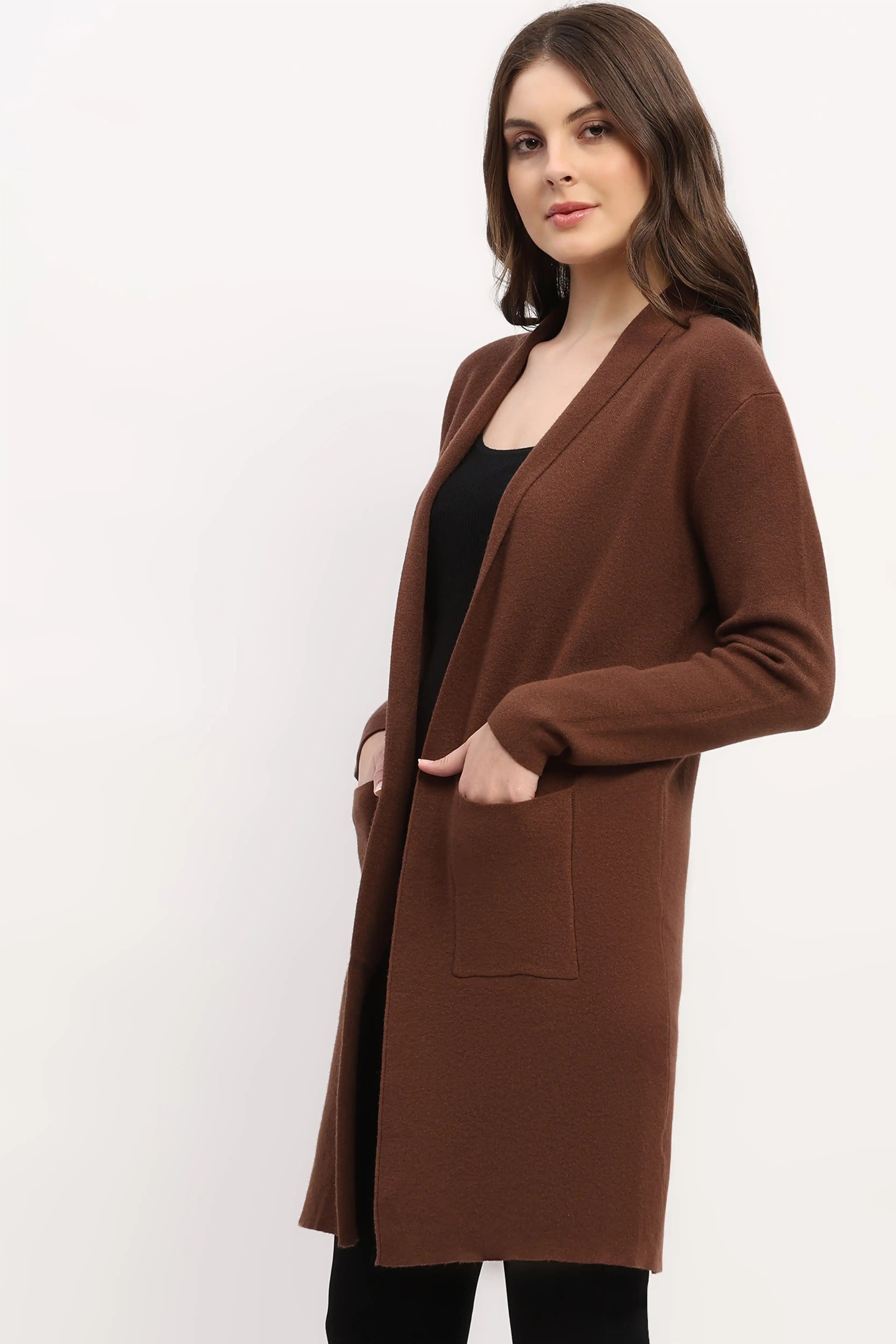 Choco Brown Long Winter Shrug